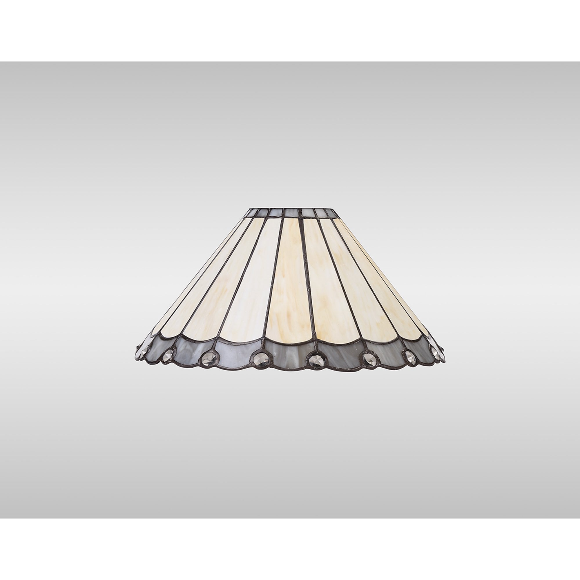 Fabula Amberley 30cm Tiffany Shade - Grey & Cream - Shade Only