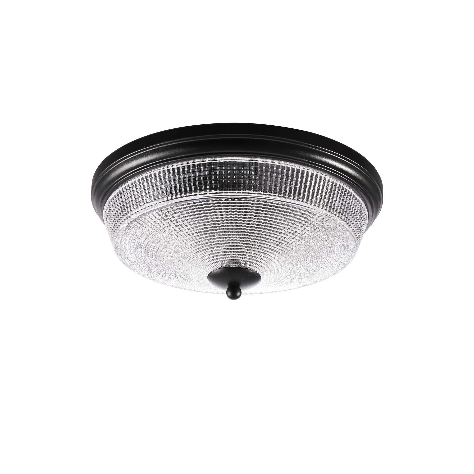 Fabula Antlers 2 Light Flush Light - Satin Black & Prismatic Glass - IP44