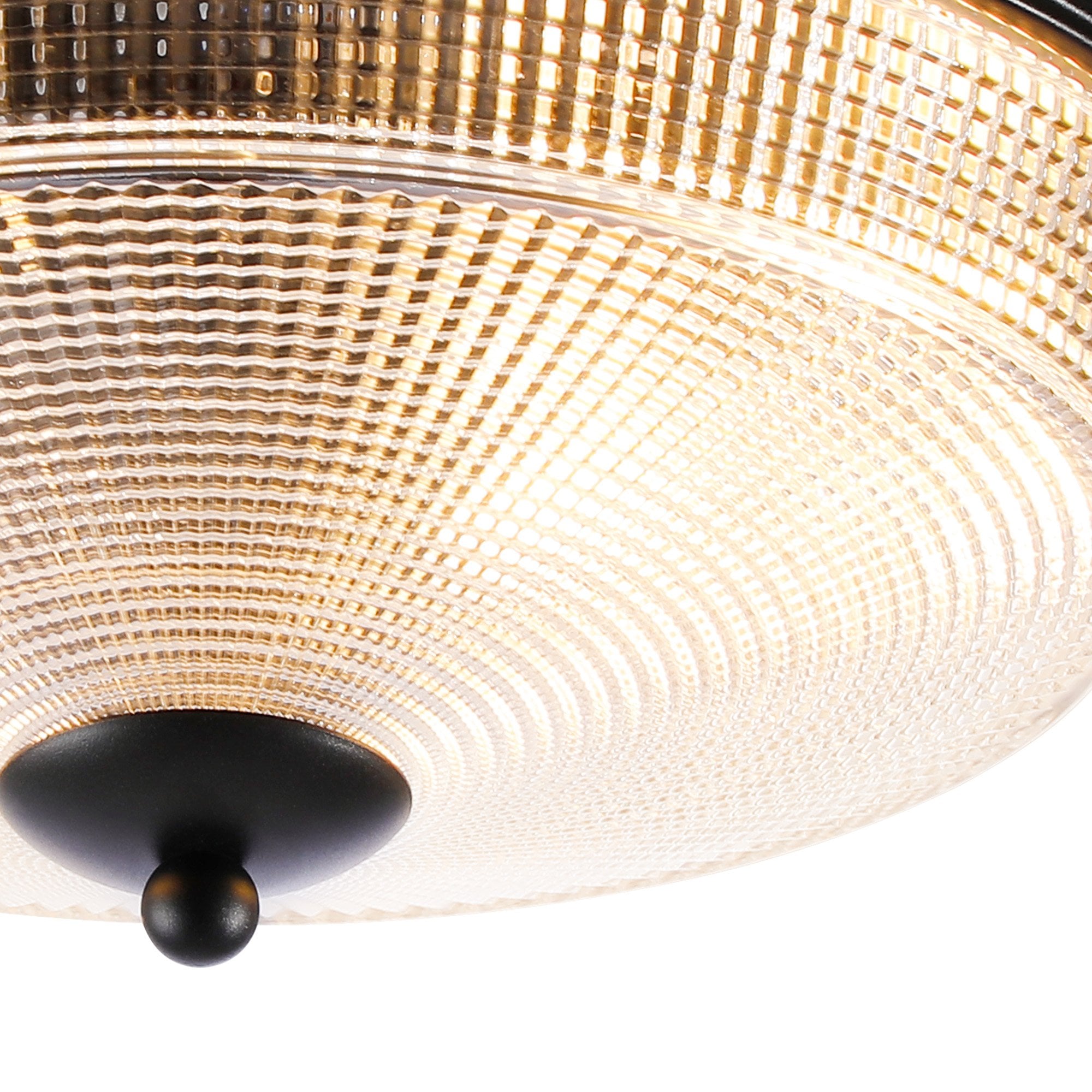 Fabula Antlers 2 Light Flush Light - Satin Black & Prismatic Glass - IP44