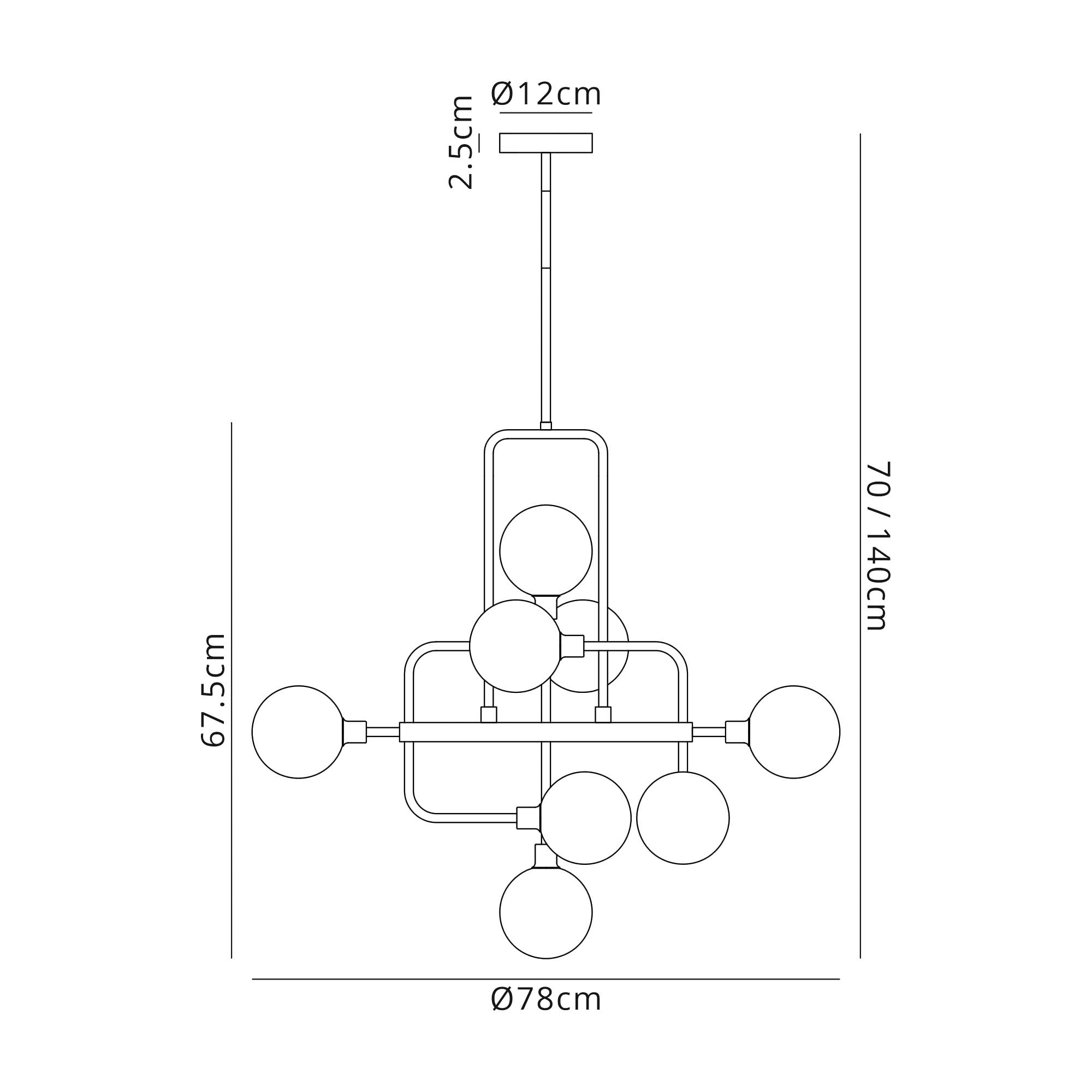 Fabula Appleby 12 Light Fixed Pendant - Graphite, Satin Nickel & Smoke Glass