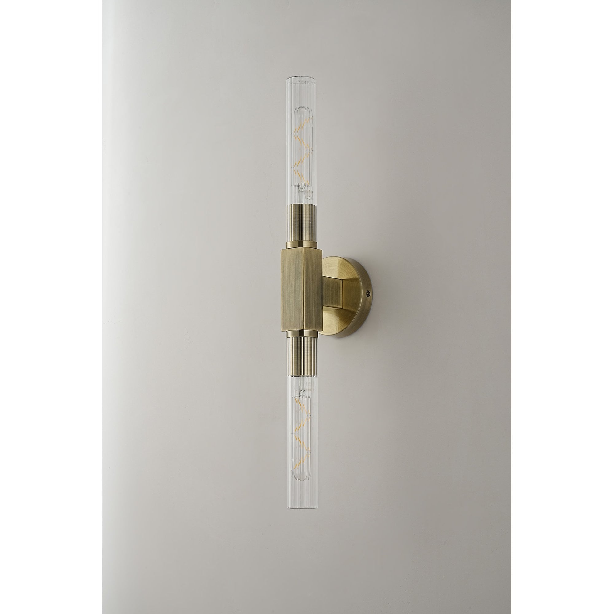 Fabula Beech Tree 2 Light Flush Light - Antique Brass - IP44