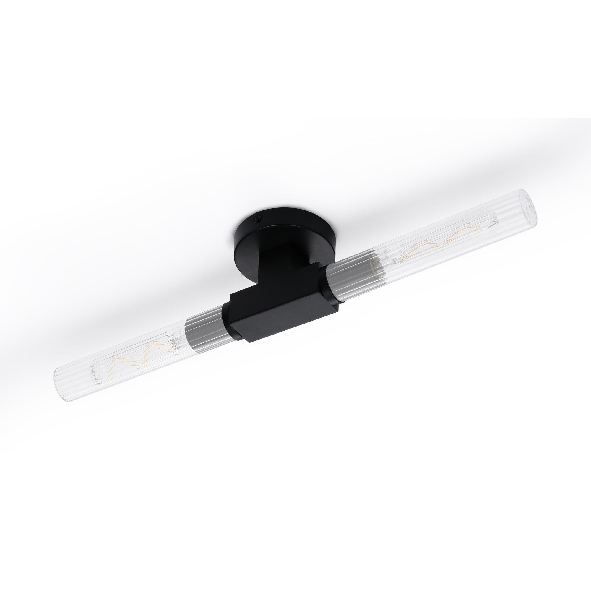 Fabula Beech Tree 2 Light Flush Light - Satin Black - IP44