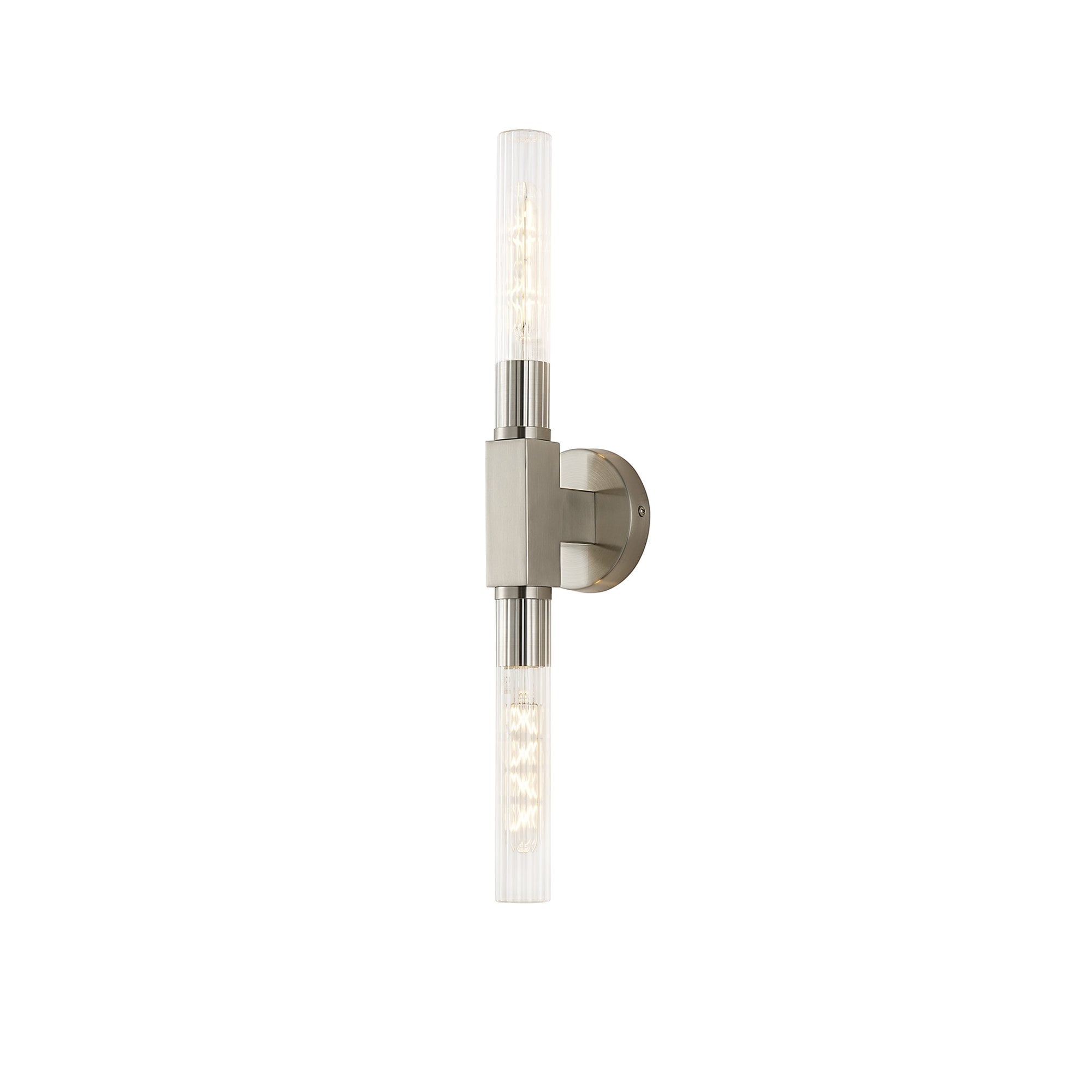 Fabula Beech Tree 2 Light Flush Light - Satin Nickel - IP44