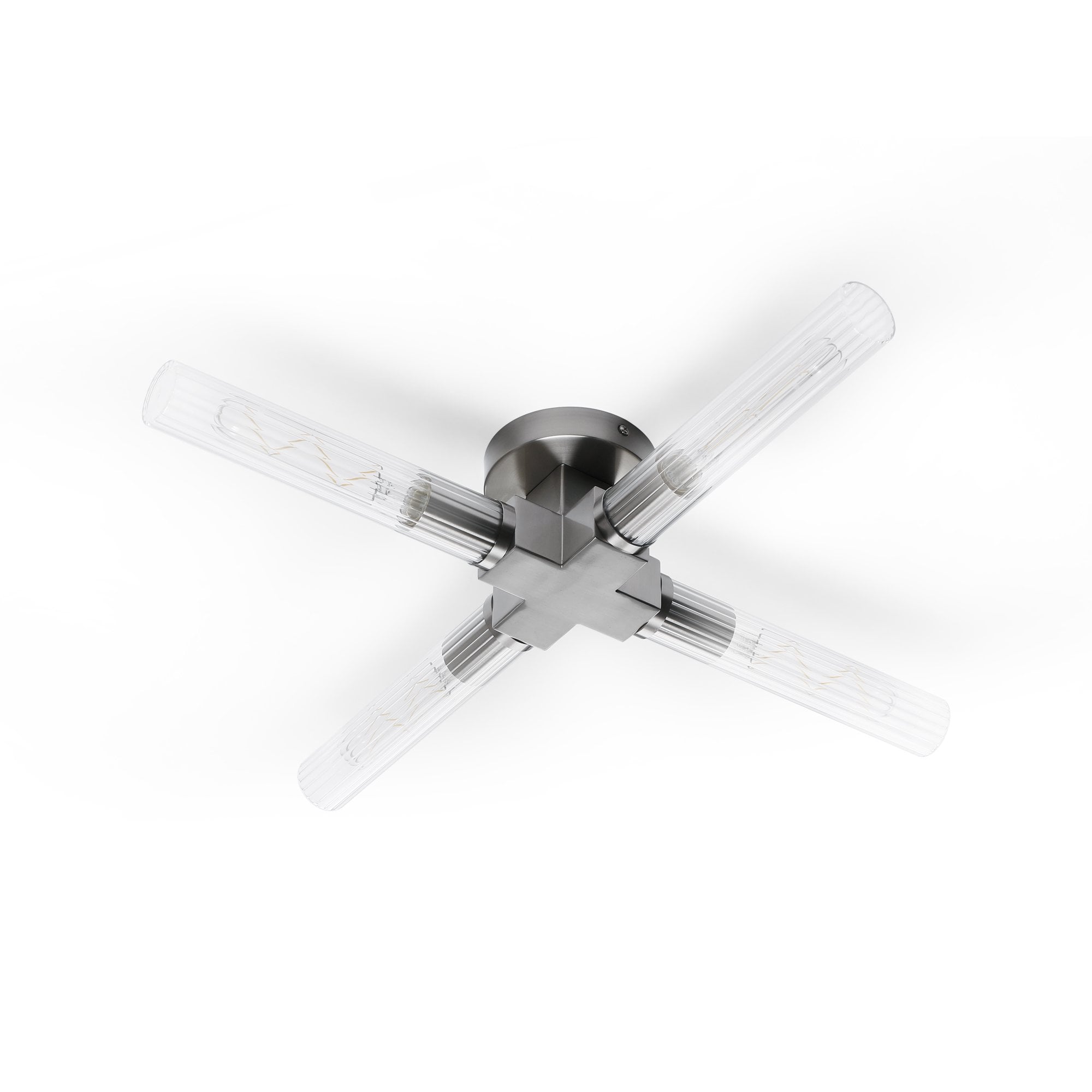 Fabula Beech Tree 4 Light Flush Light - Satin Nickel - IP44