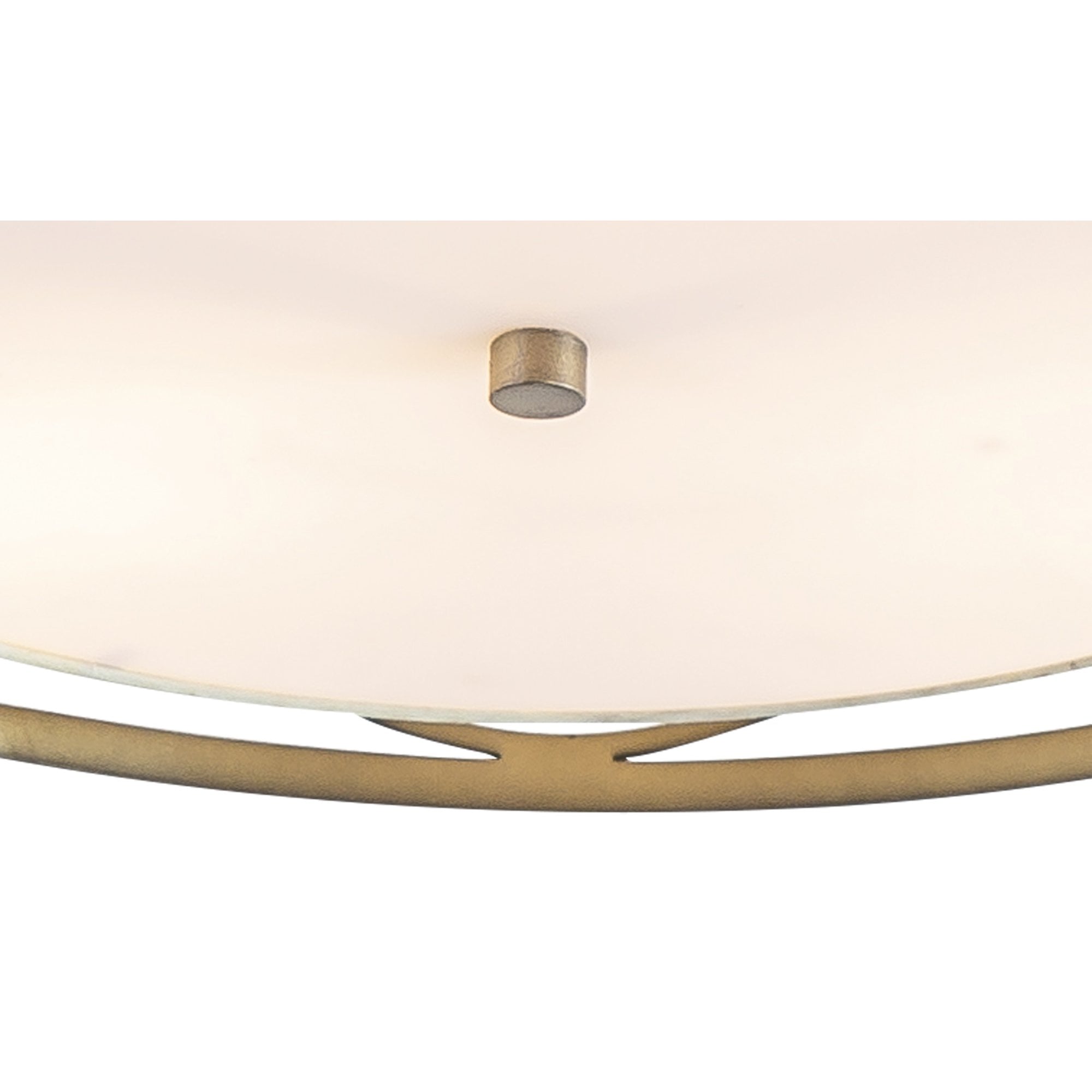 Fabula Carbis 3 Light Pendant/Semi-Flush Light - Aged Gold & Cream Fabric Shade