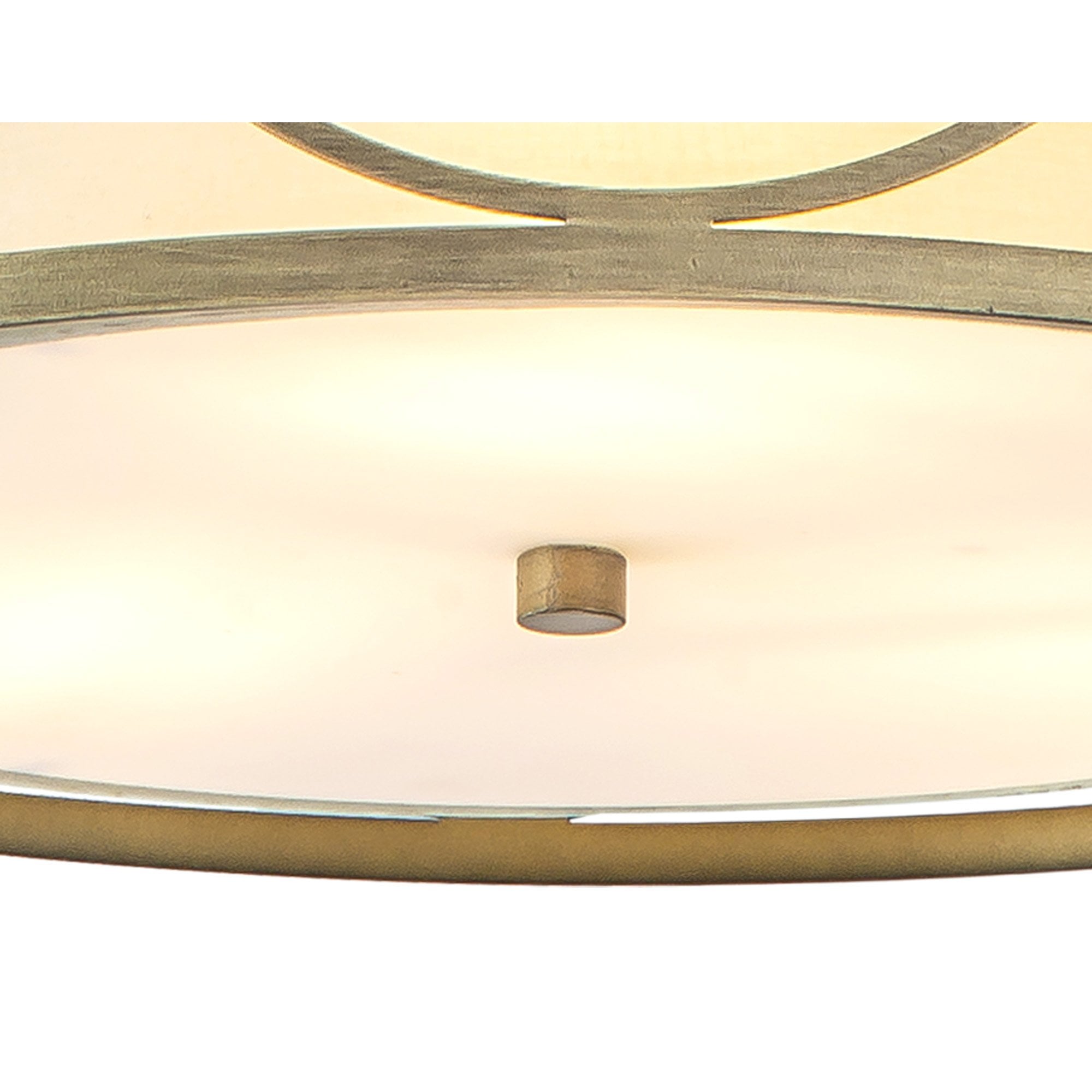 Fabula Carbis 5 Light Pendant/Semi-Flush Light - Aged Gold & Cream Fabric Shade