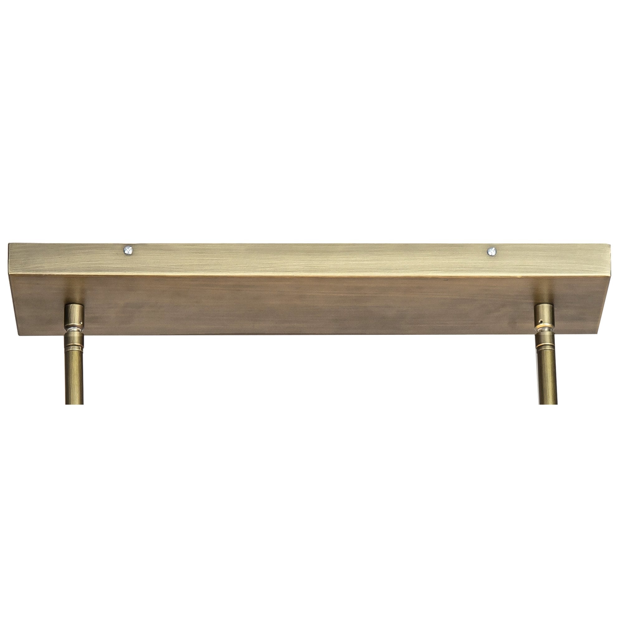 Fabula Carbis 5 Light Rectangle Pendant/Semi-Flush Light - Aged Gold & Cream Fabric Shade