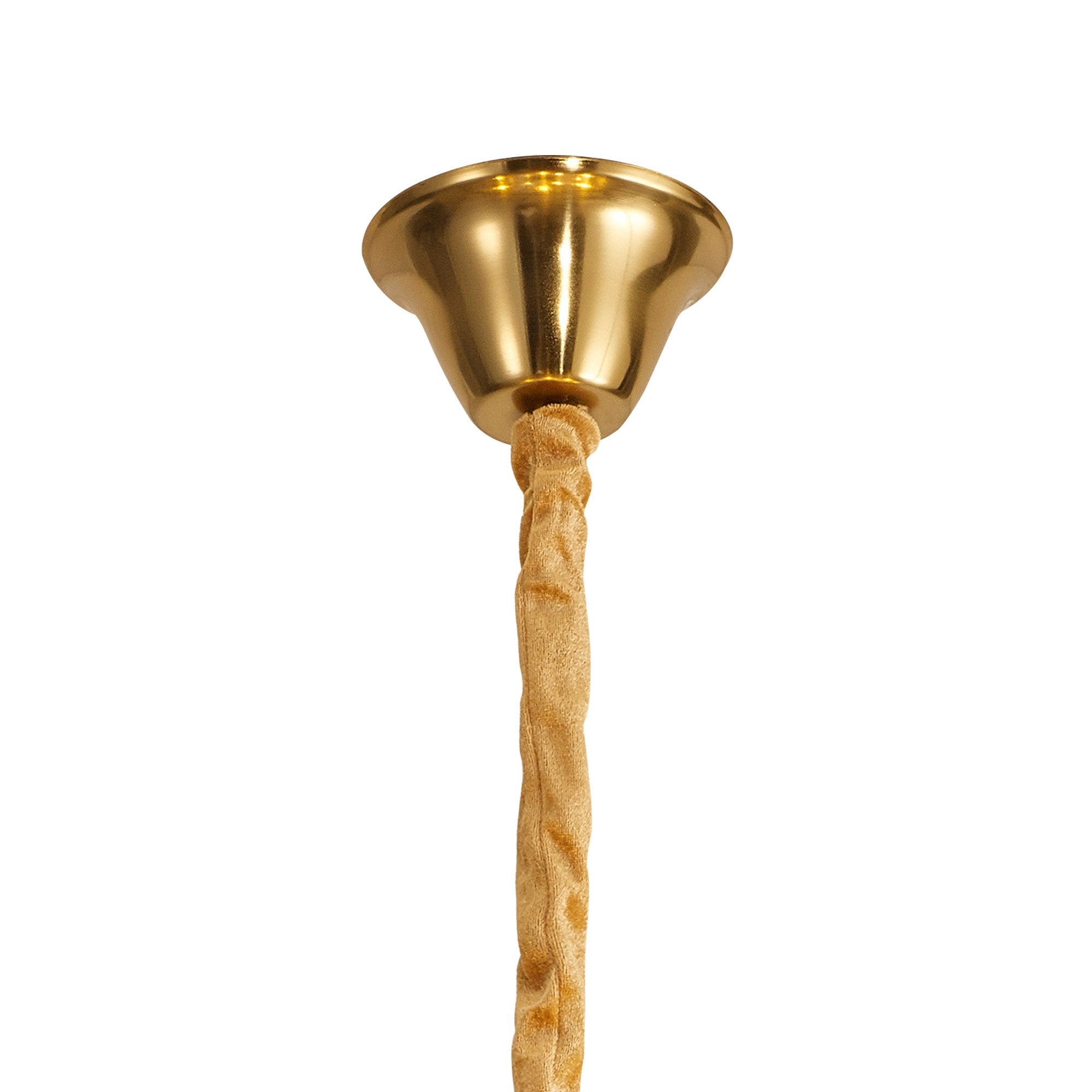 Fabula Cedar 12 Light Pendant - Brass & Cognac Sculpted Glass