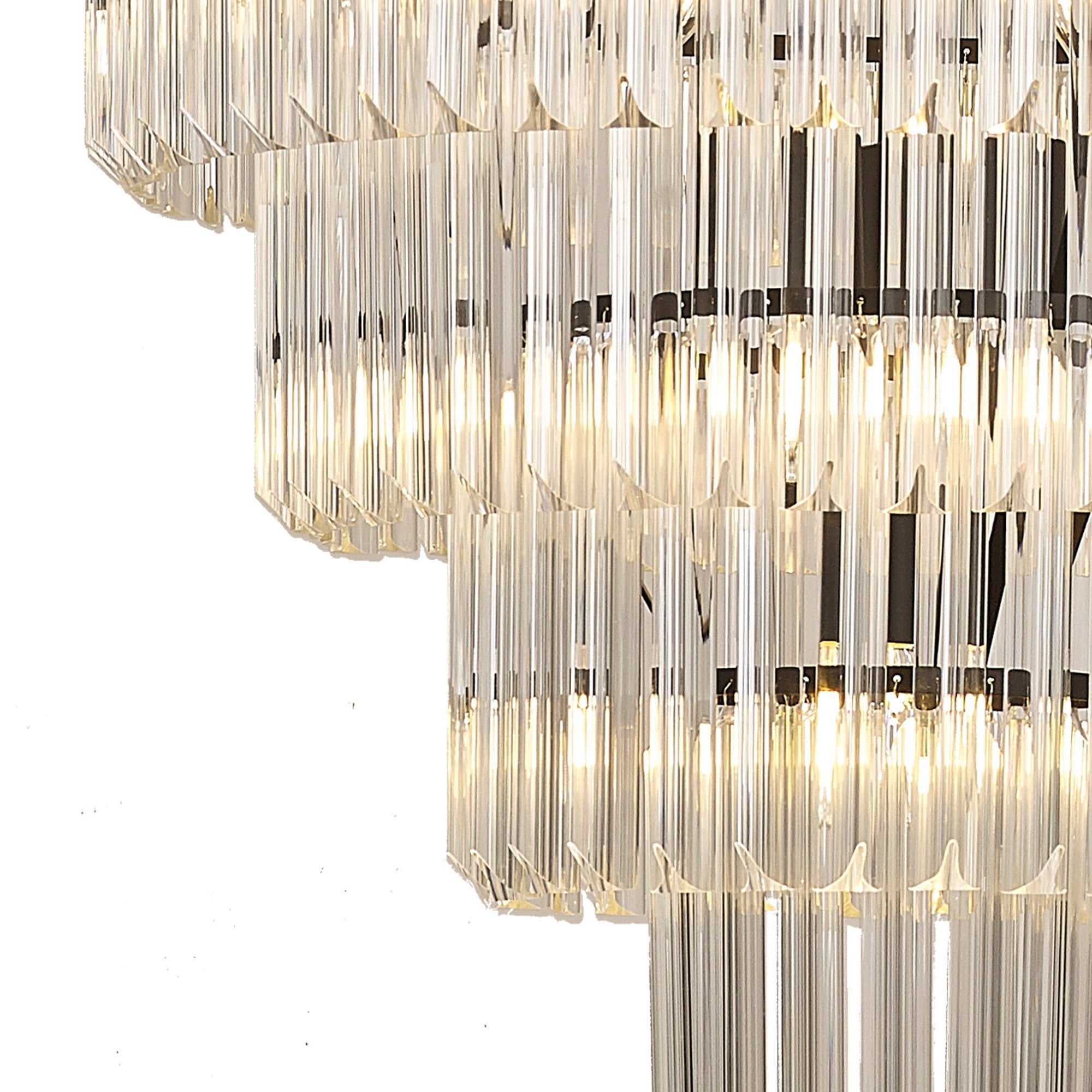 Fabula Cedar 19 Light Pendant - Matt Black & Clear Sculpted Glass