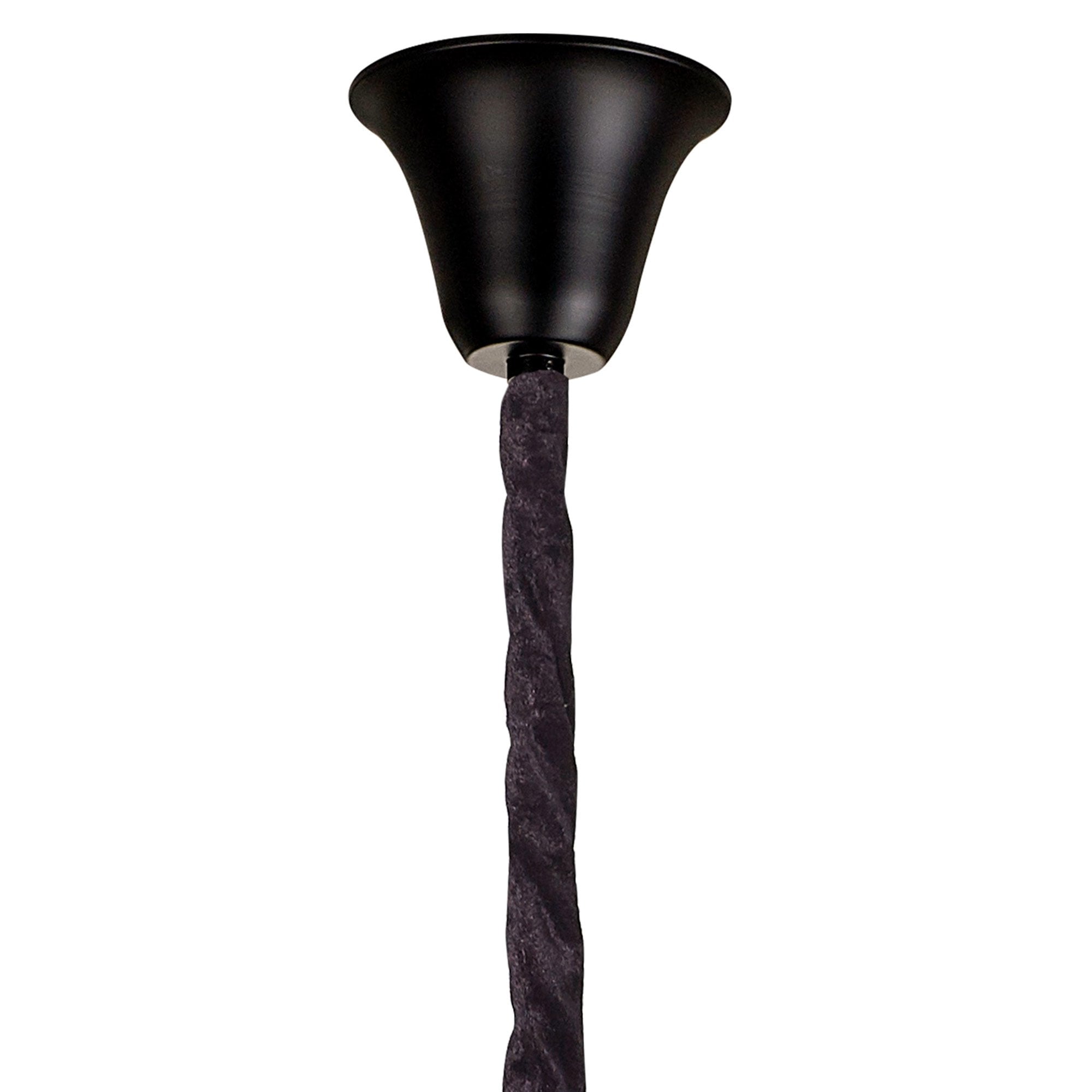 Fabula Cedar 23 Light Pendant - Matt Black & Cognac Sculpted Glass