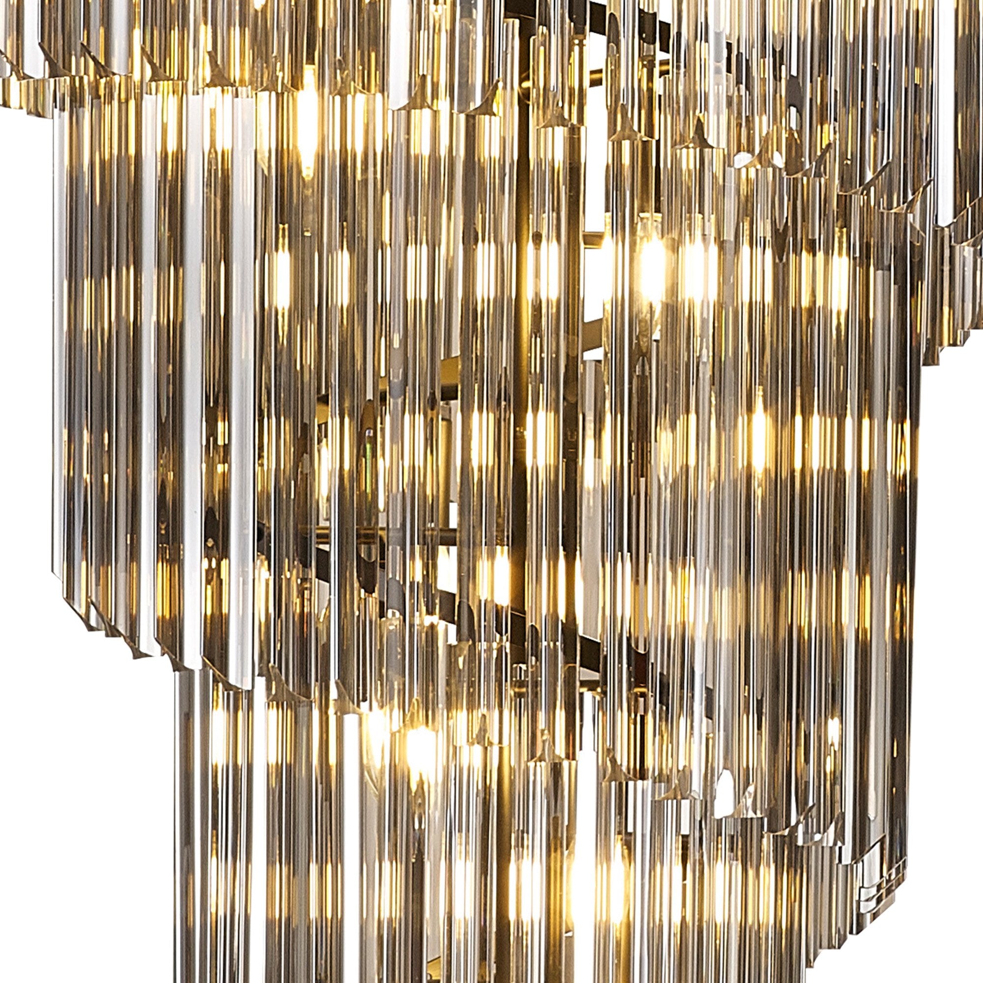 Fabula Cedar 23 Light Pendant - Matt Black & Smoke Sculpted Glass