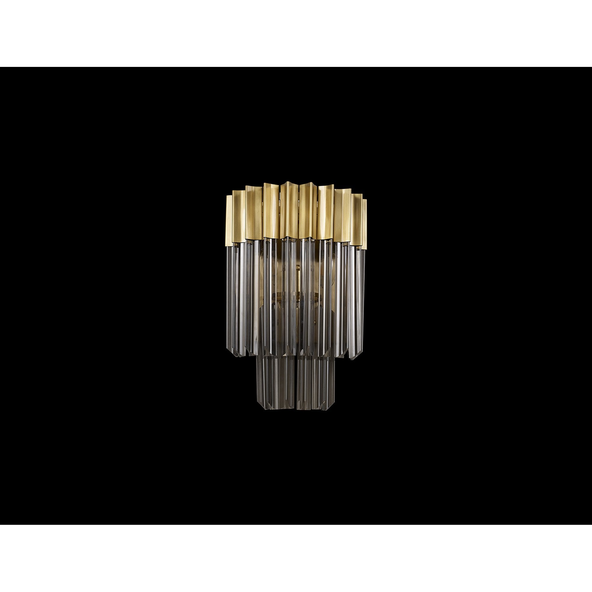 Fabula Cedar 3 Light Wall Light - Brass & Smoke Sculpted Glass