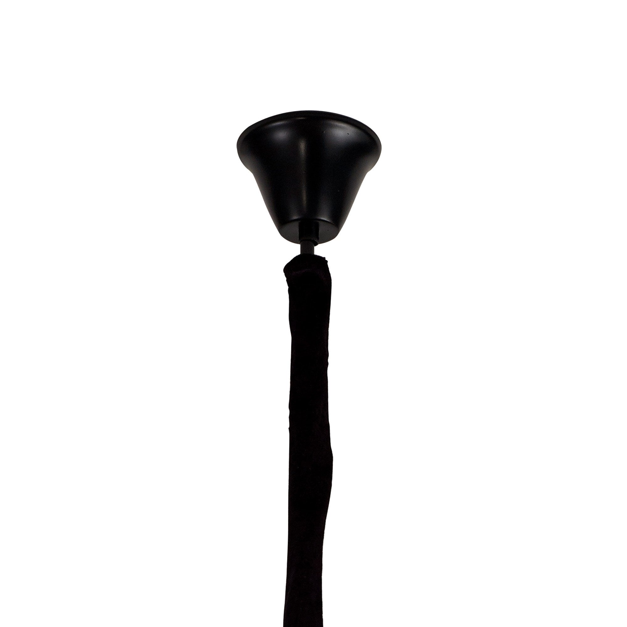 Fabula Cedar 4 Light Pendant - Matt Black & Cognac Sculpted Glass