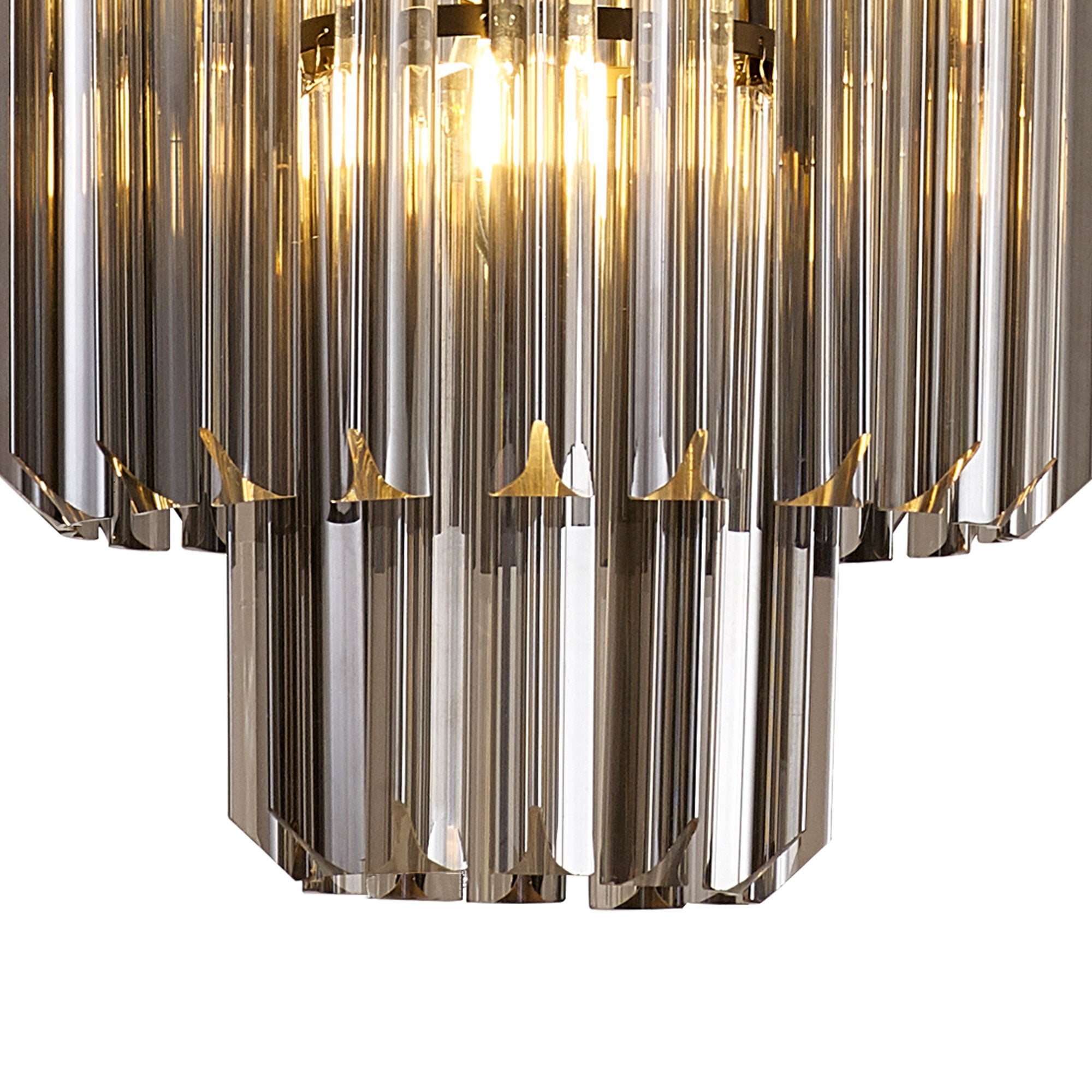 Fabula Cedar 4 Light Pendant - Matt Black & Smoke Sculpted Glass