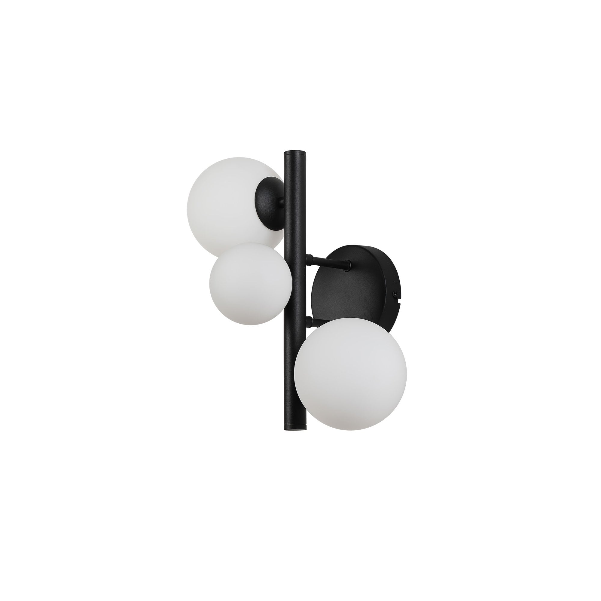 Fabula Deacon 3 Light Wall Lamp - Satin Black & Opal Glass