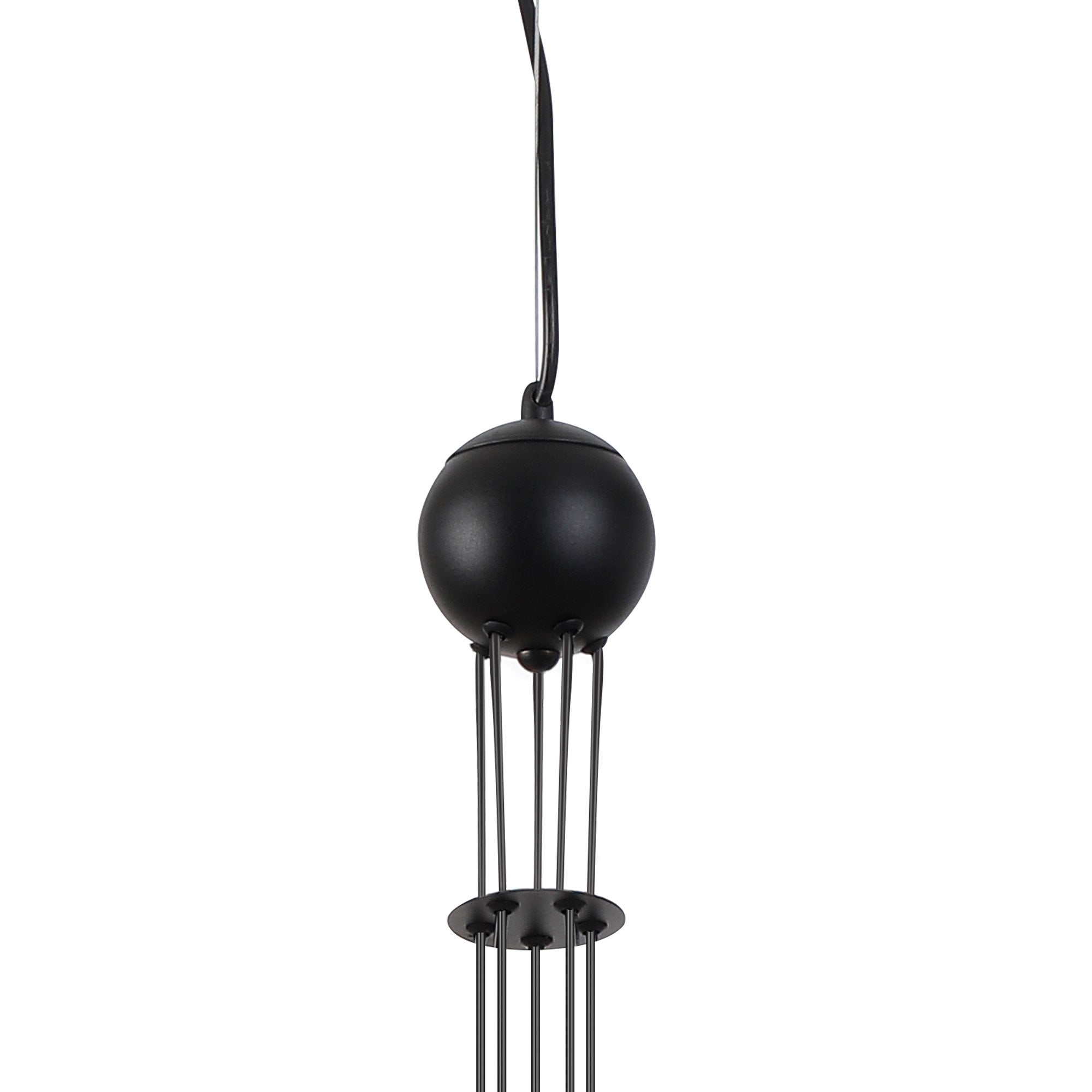 Fabula Deacon 5 Light Pendant - Satin Black & Smoke Plated Glass