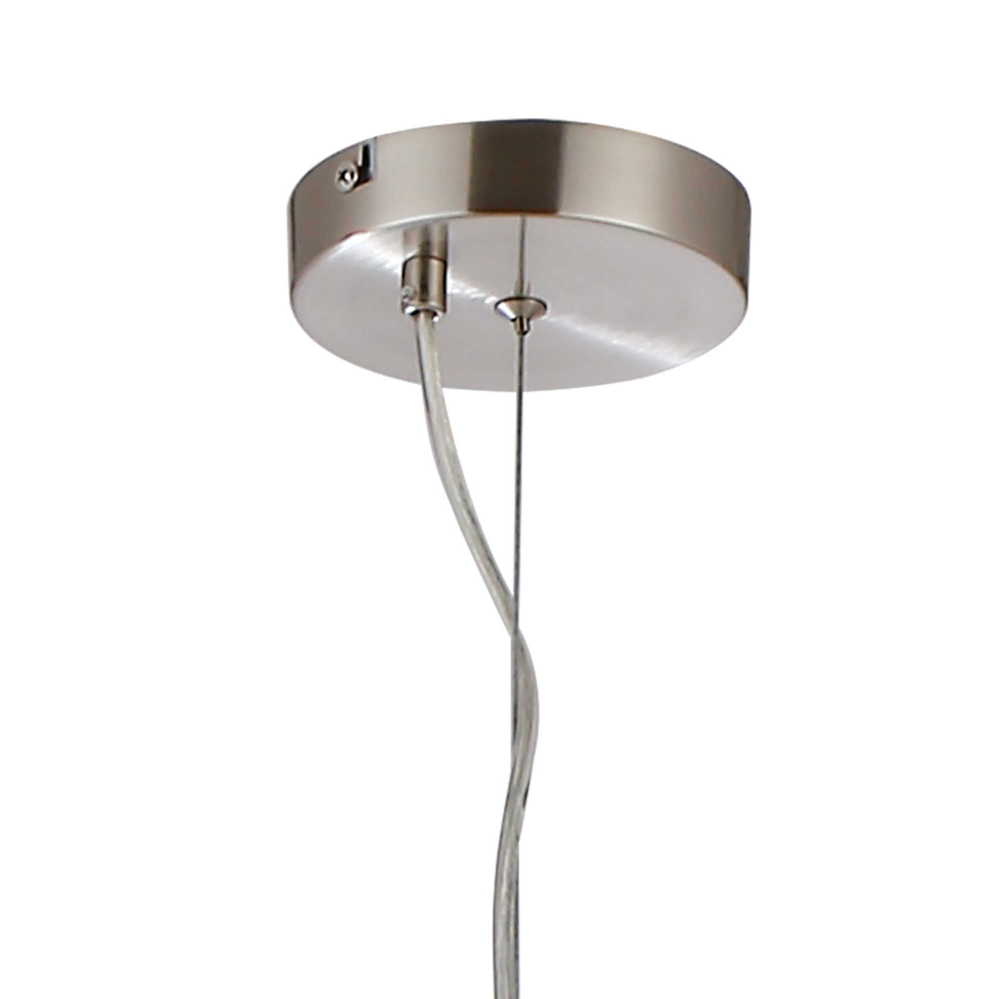 Fabula Deacon 5 Light Pendant - Satin Nickel & Amber Plated Glass