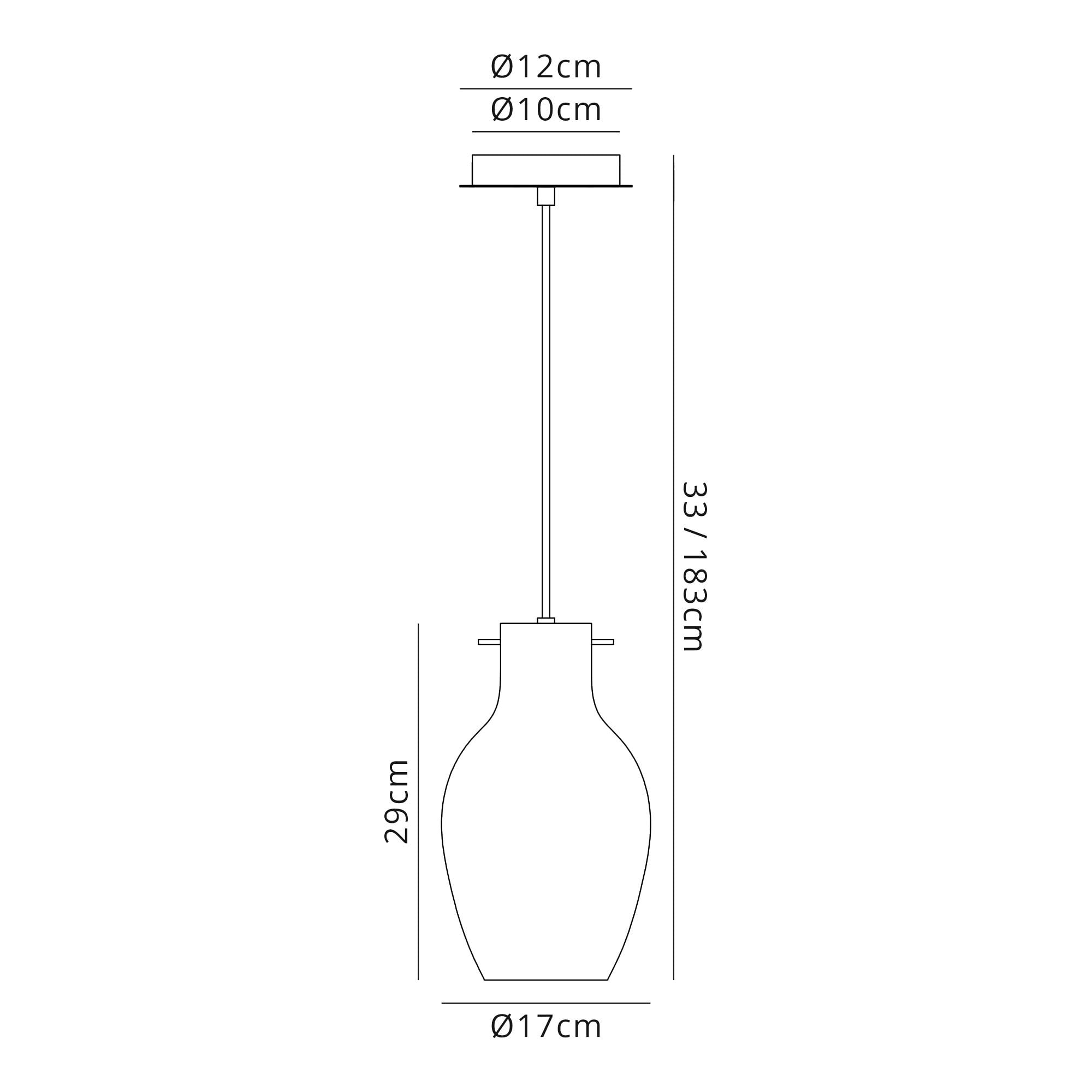Fabula Elgar 17cm Round Pendant - Chrome & Smoked Glass