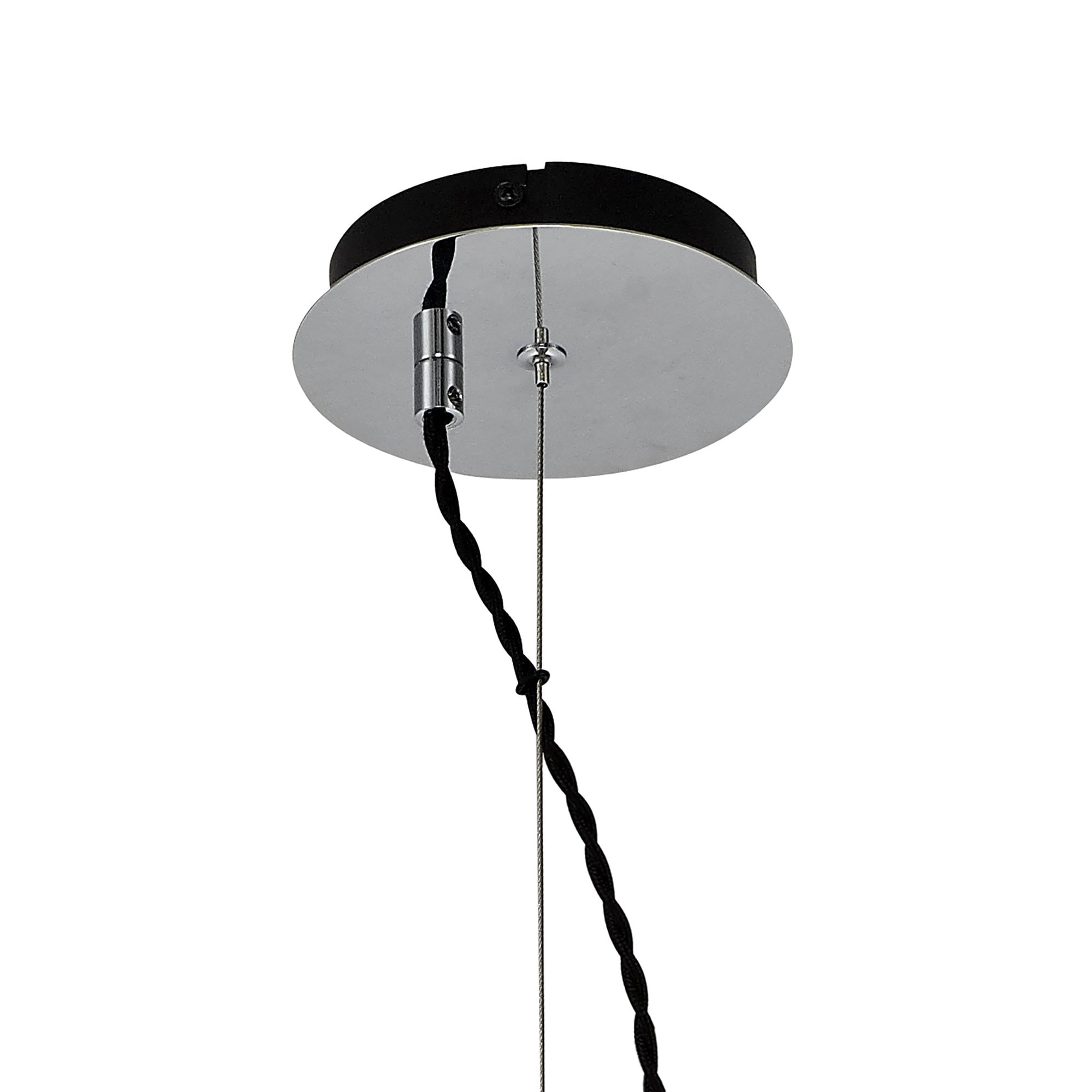 Fabula Elgar 38cm Round Pendant - Chrome & Smoked Glass