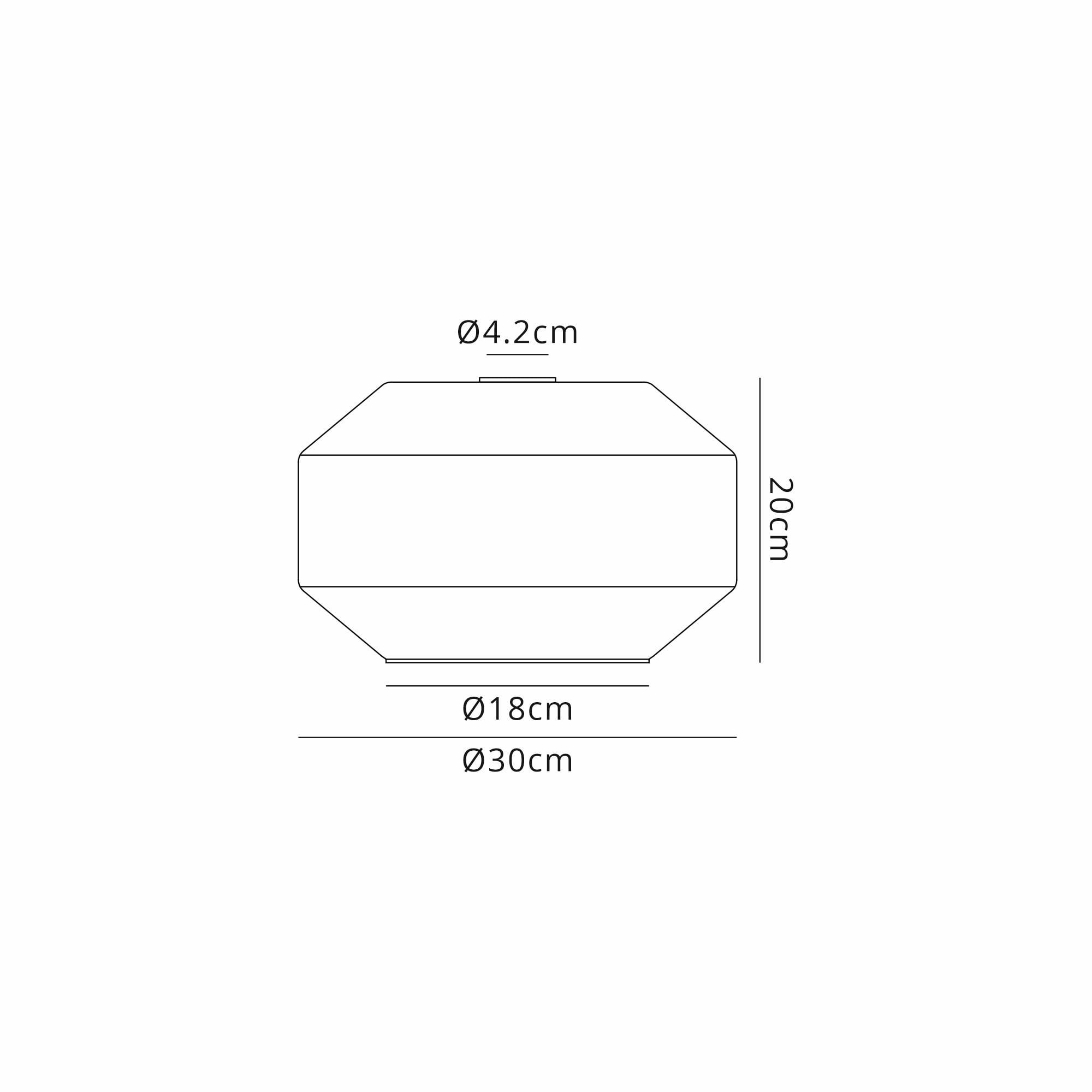 Fabula Epping 30cm Chamfered Round Shade - Smoke Glass - Shade Only