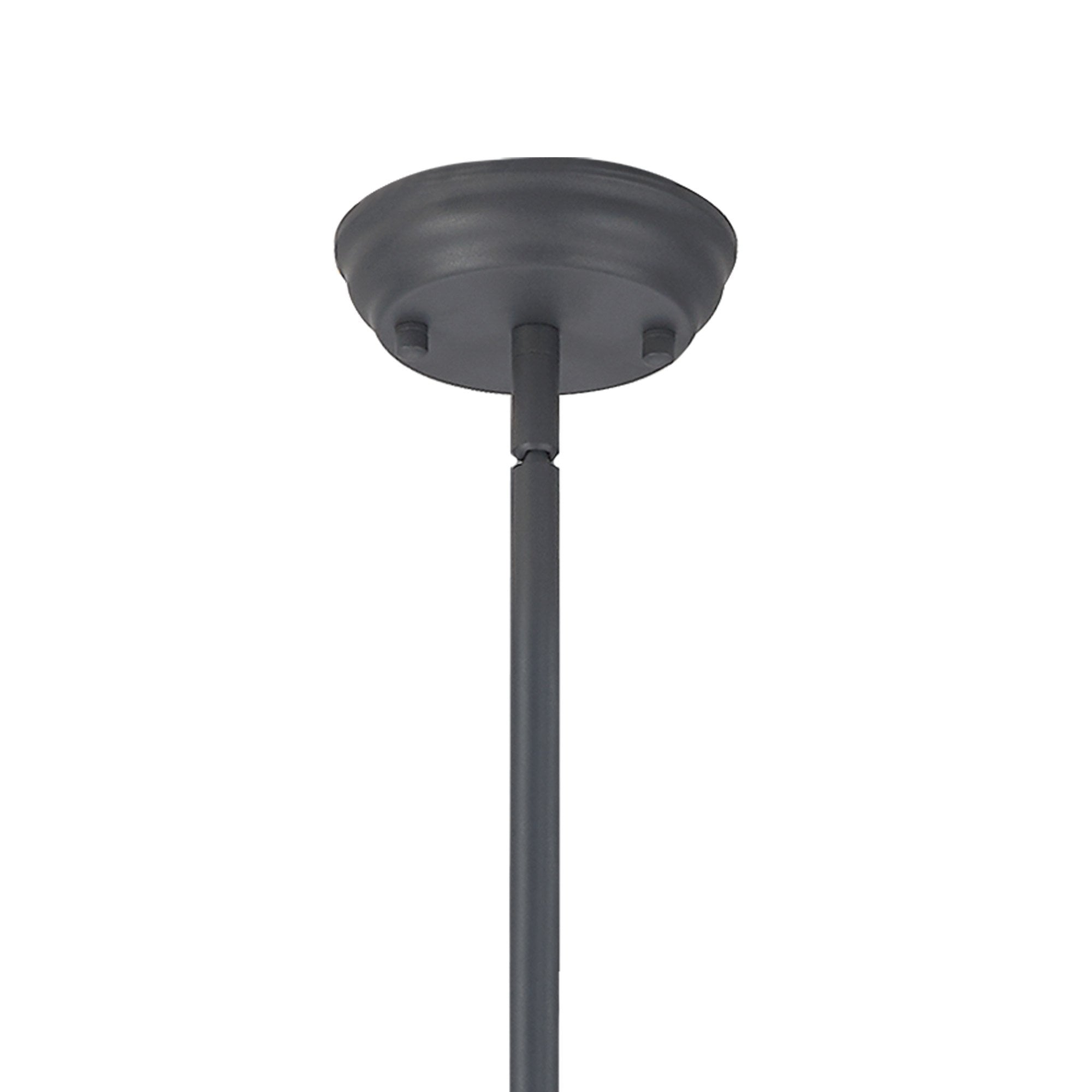 Fabula Epping Single Pendant - 26.5cm Prismatic Glass Shade - Graphite & Clear Glass