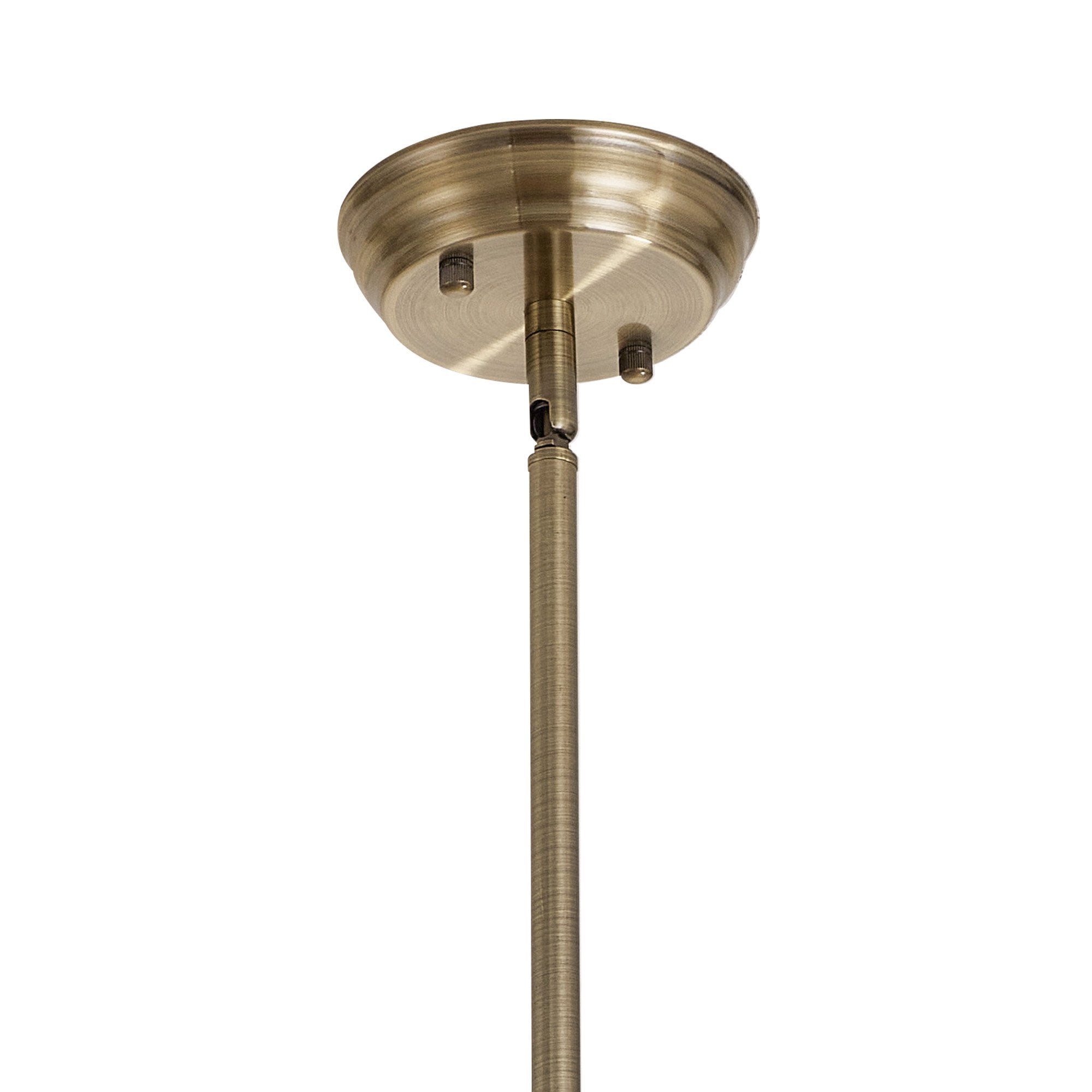 Fabula Epping Single Pendant - 30cm Round Glass Shade - Antique Brass & Clear Glass