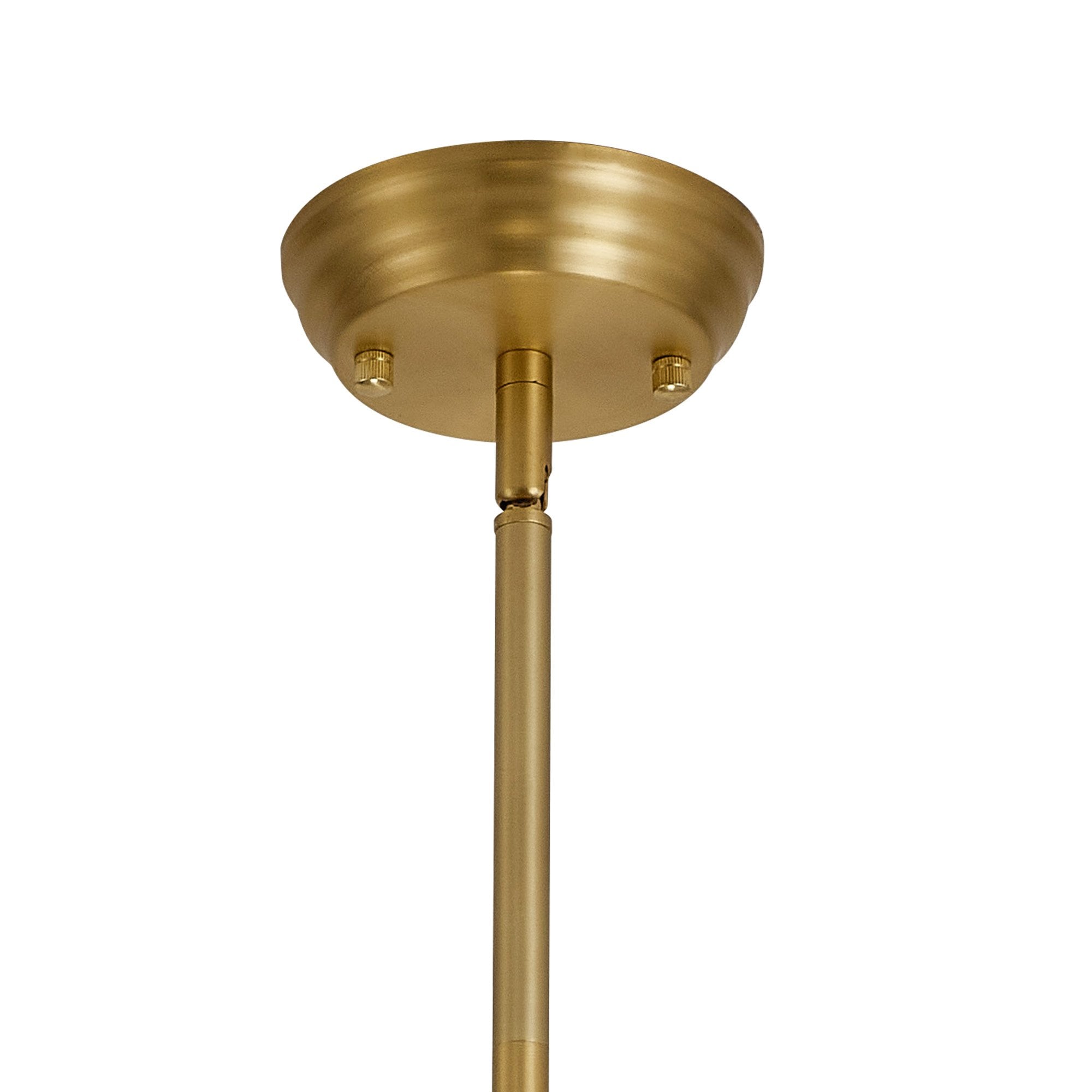 Fabula Epping Single Pendant - 30cm Round Glass Shade - Satin Gold & Clear Glass