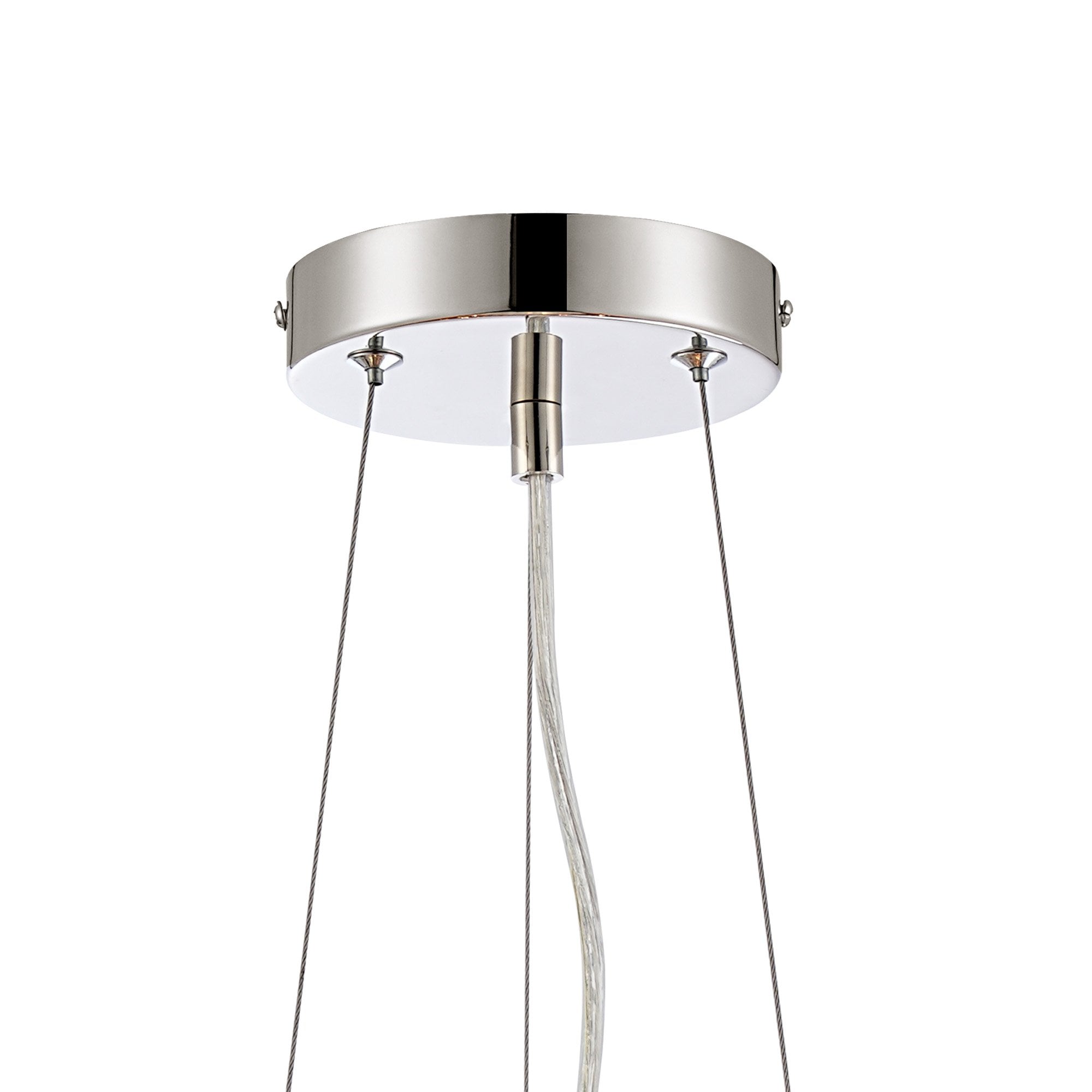 Fabula Farnley 10 Light Round Pendant - Polished Nickel & Smoked Glass