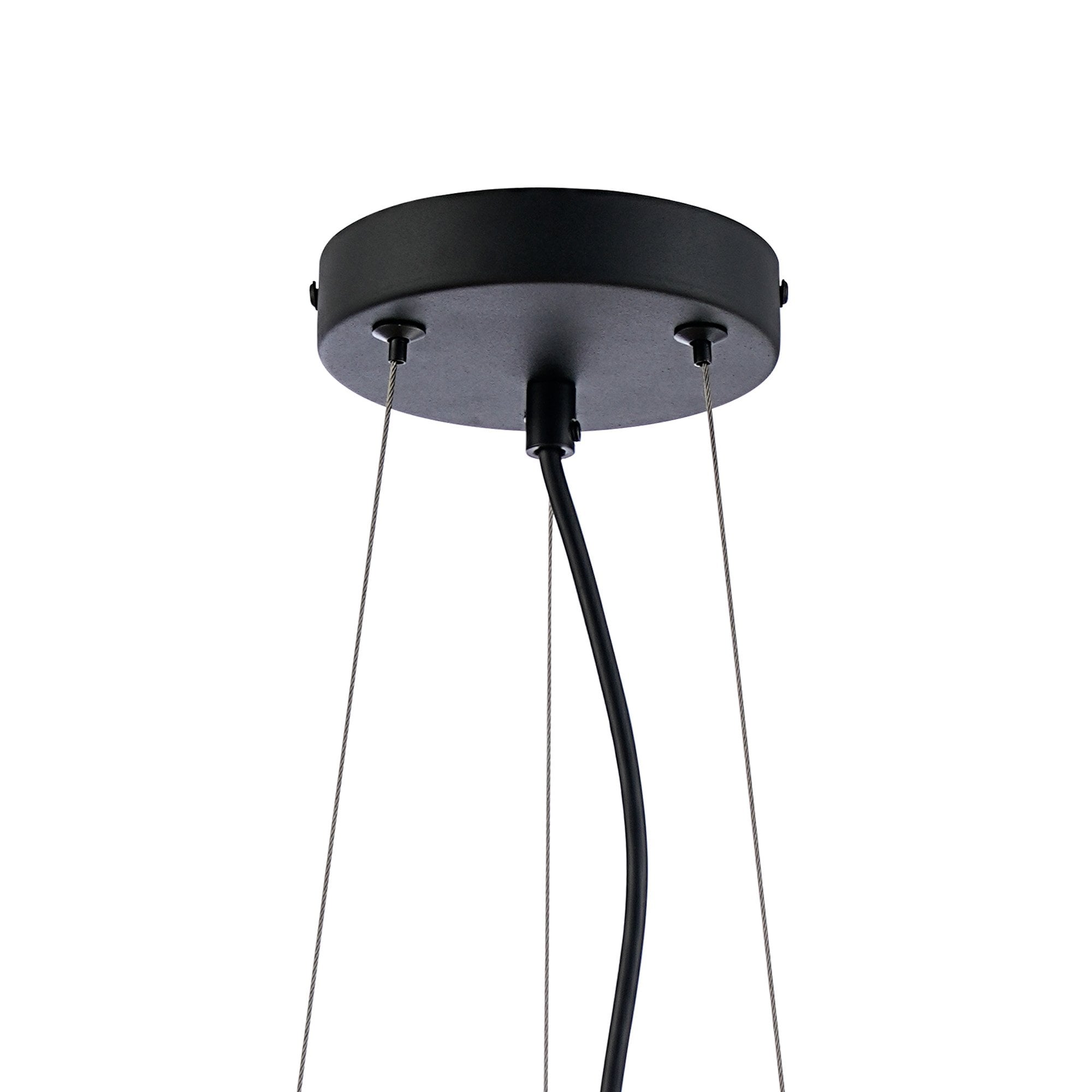 Fabula Farnley 10 Light Round Pendant - Satin Black & Clear Glass