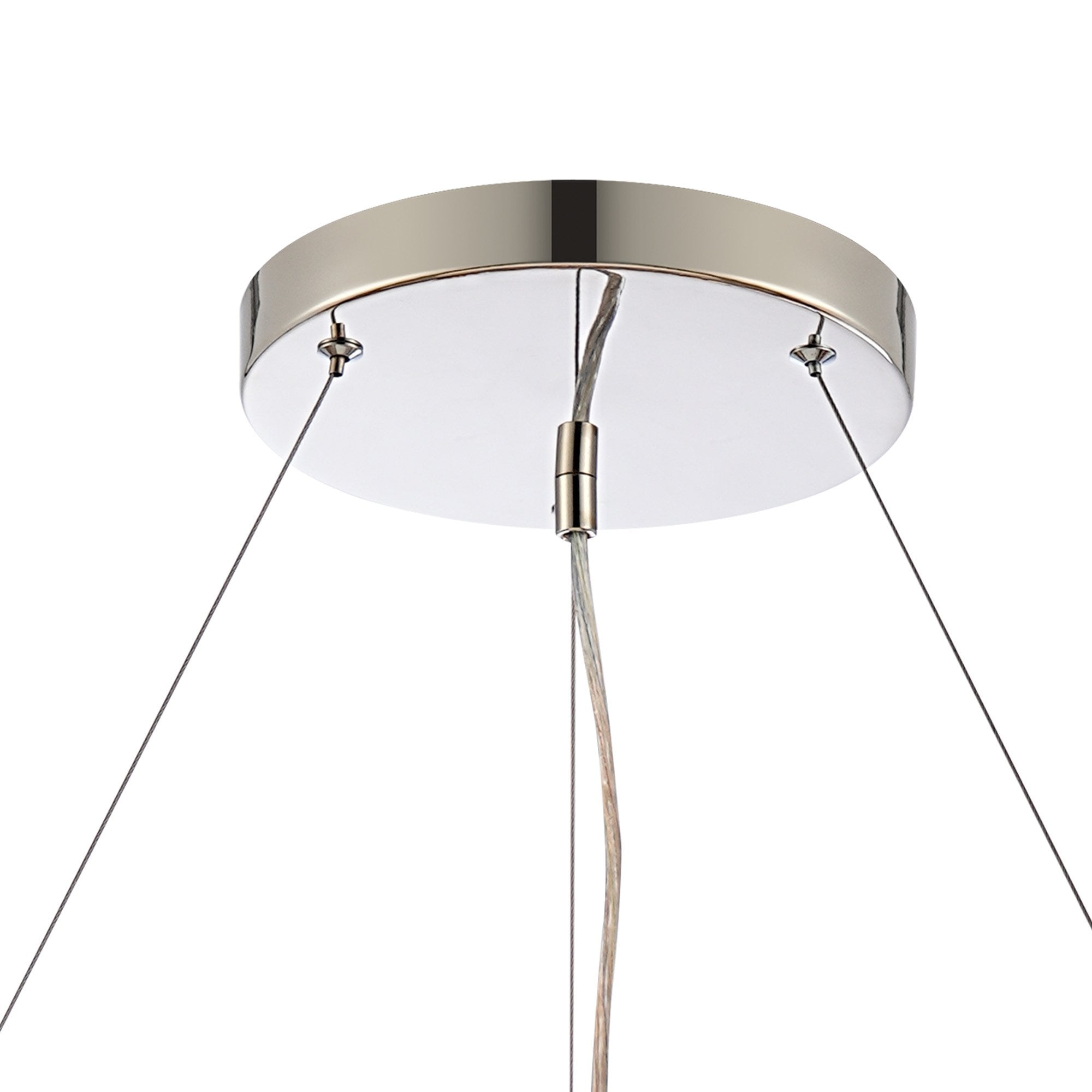 Fabula Farnley 24 Light Round Pendant - Polished Nickel & Clear Glass