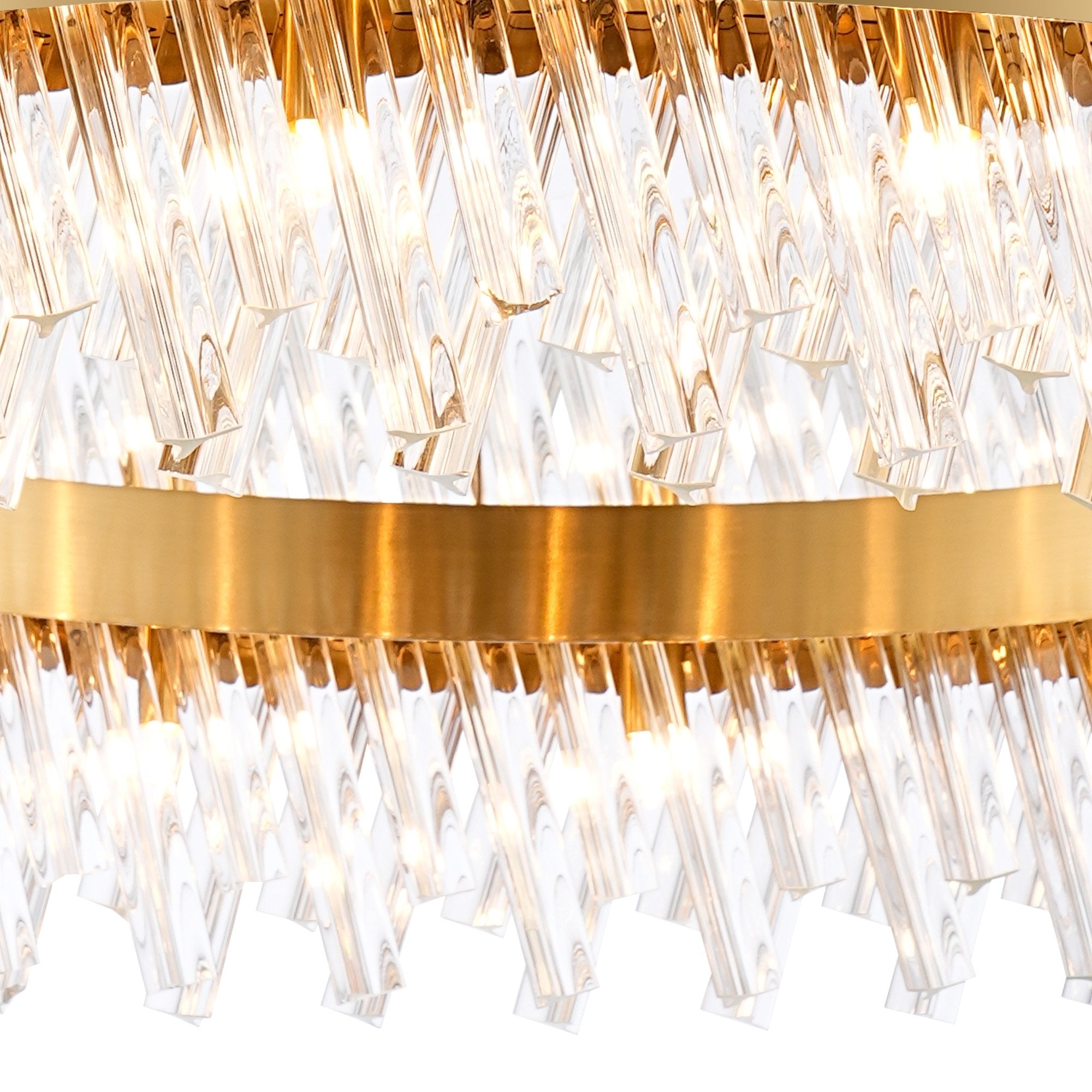 Fabula Farnley 32 Light Round Pendant - Brass & Clear Glass