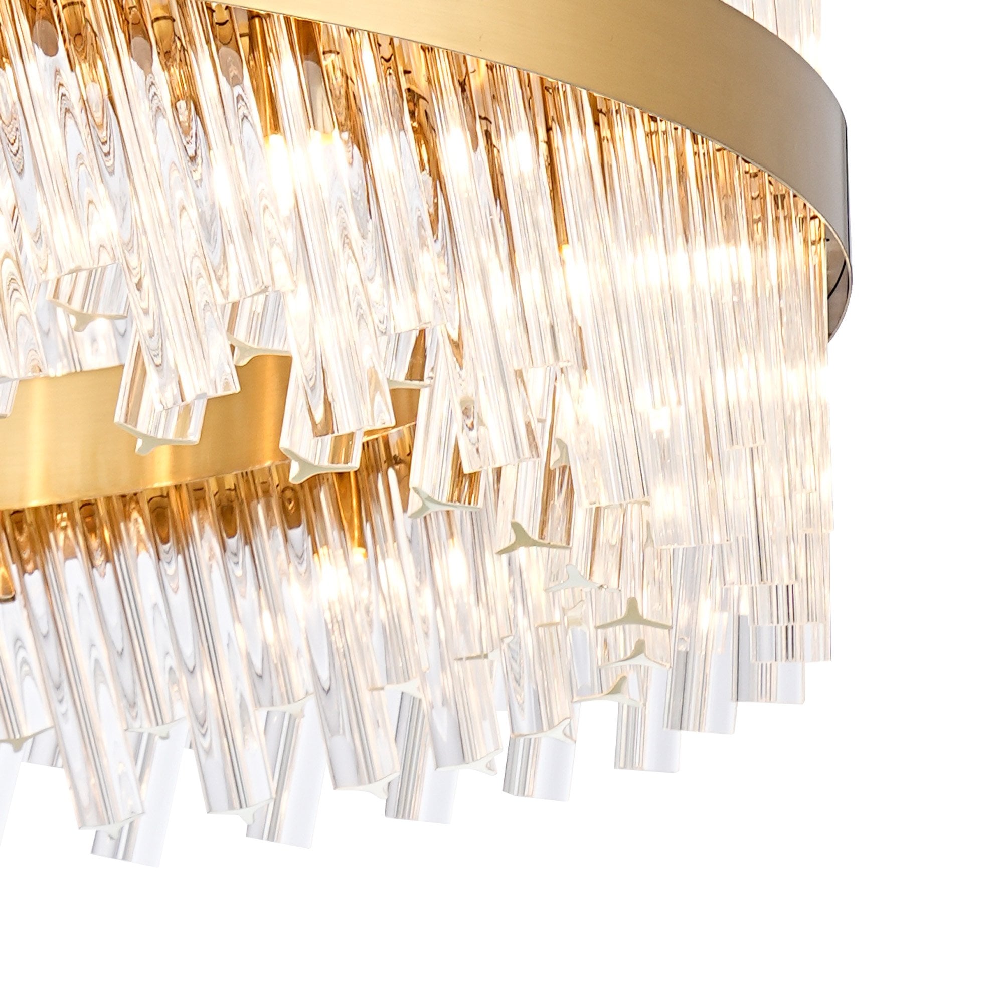 Fabula Farnley 32 Light Round Pendant - Brass & Clear Glass