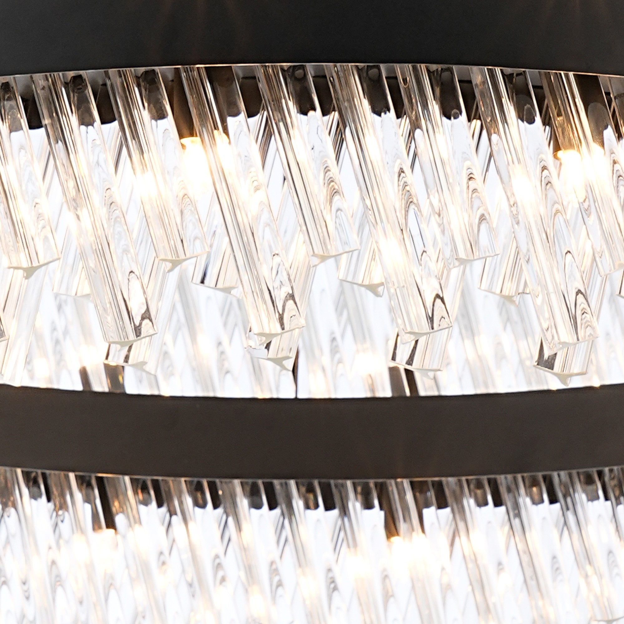 Fabula Farnley 32 Light Round Pendant - Satin Black & Clear Glass