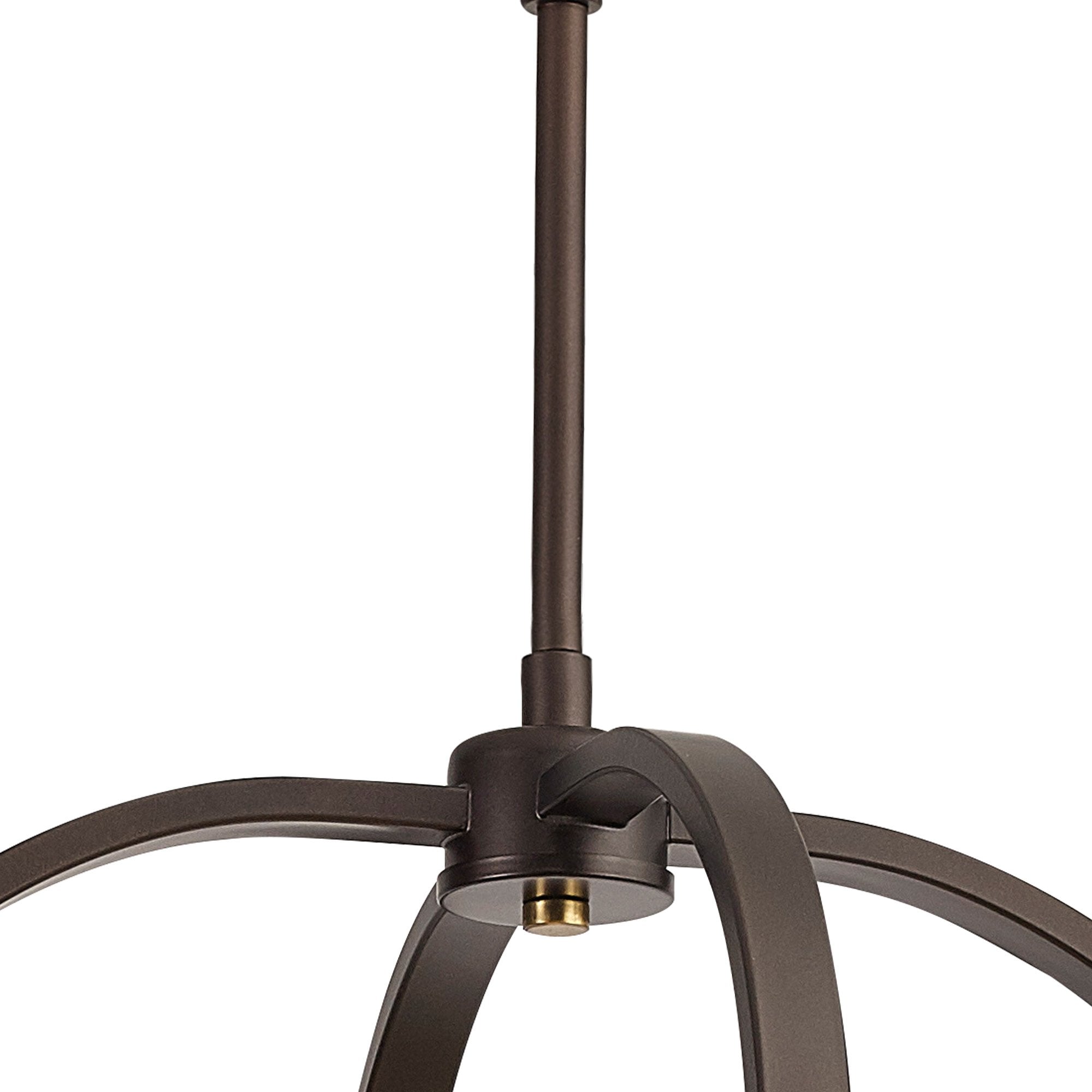 Fabula Faversham 4 Light Round Pendant - Antique Bronze, Brown Oxide & Wood