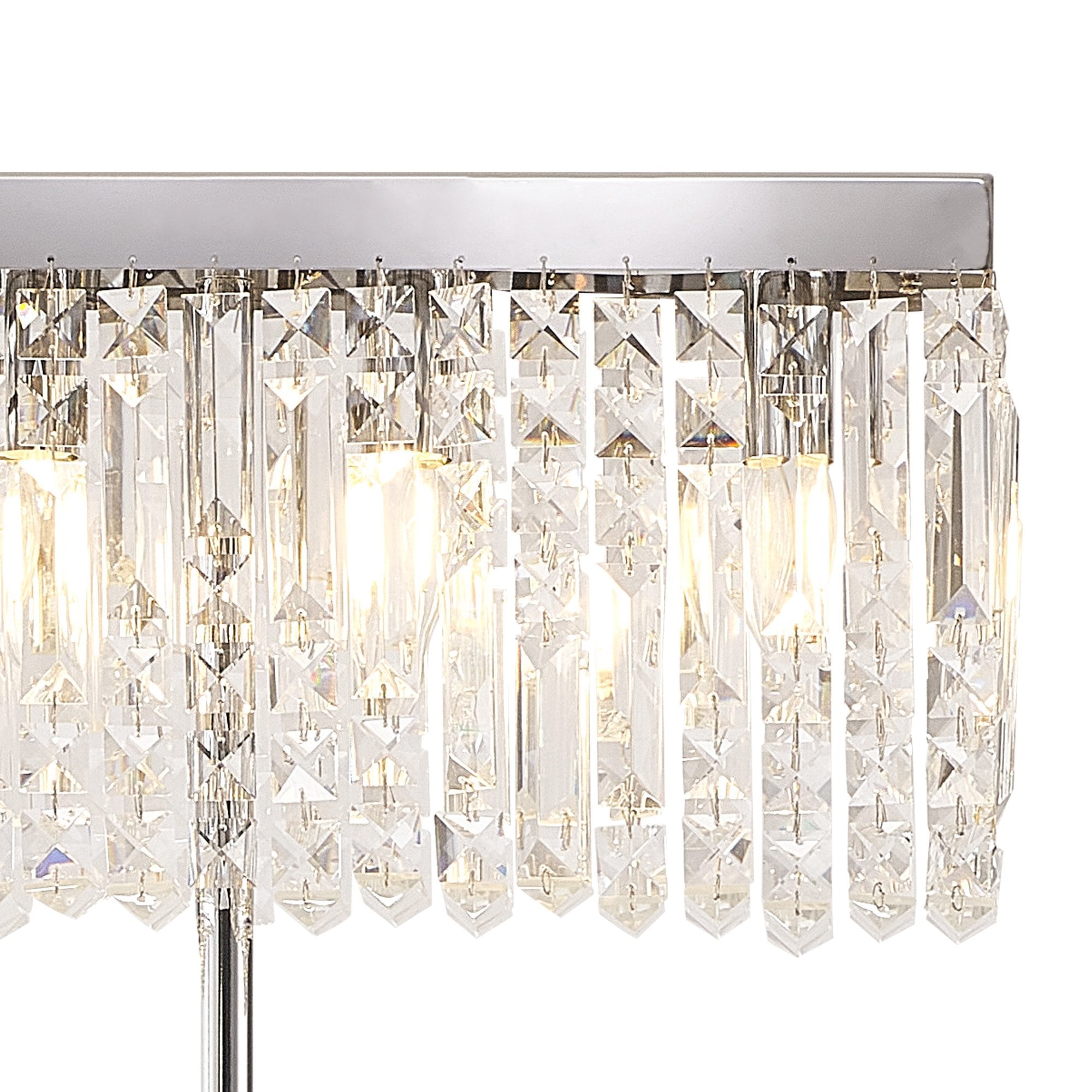 Fabula Fernbank 4 Light Rectangular Floor Lamp - Polished Chrome & Crystal