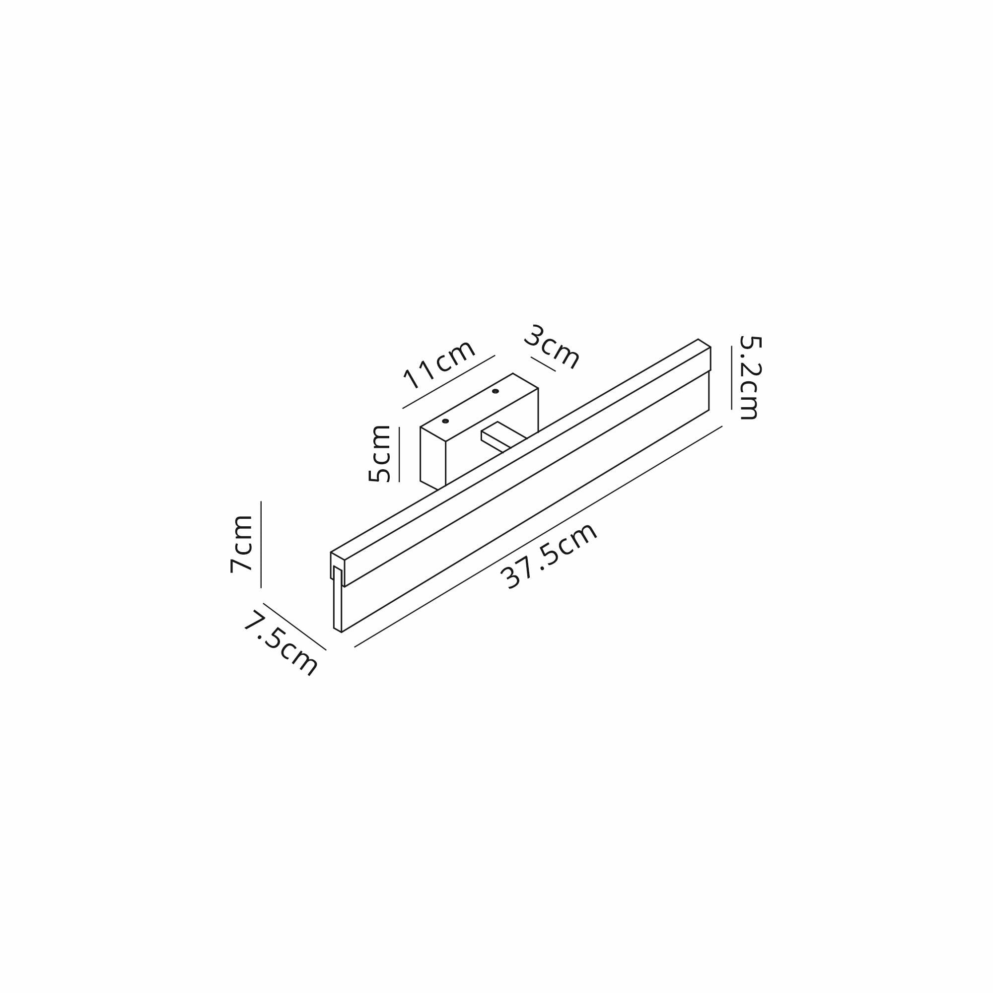 Fabula Garfield 375mm LED Wall Lamp - Sand Black - IP44