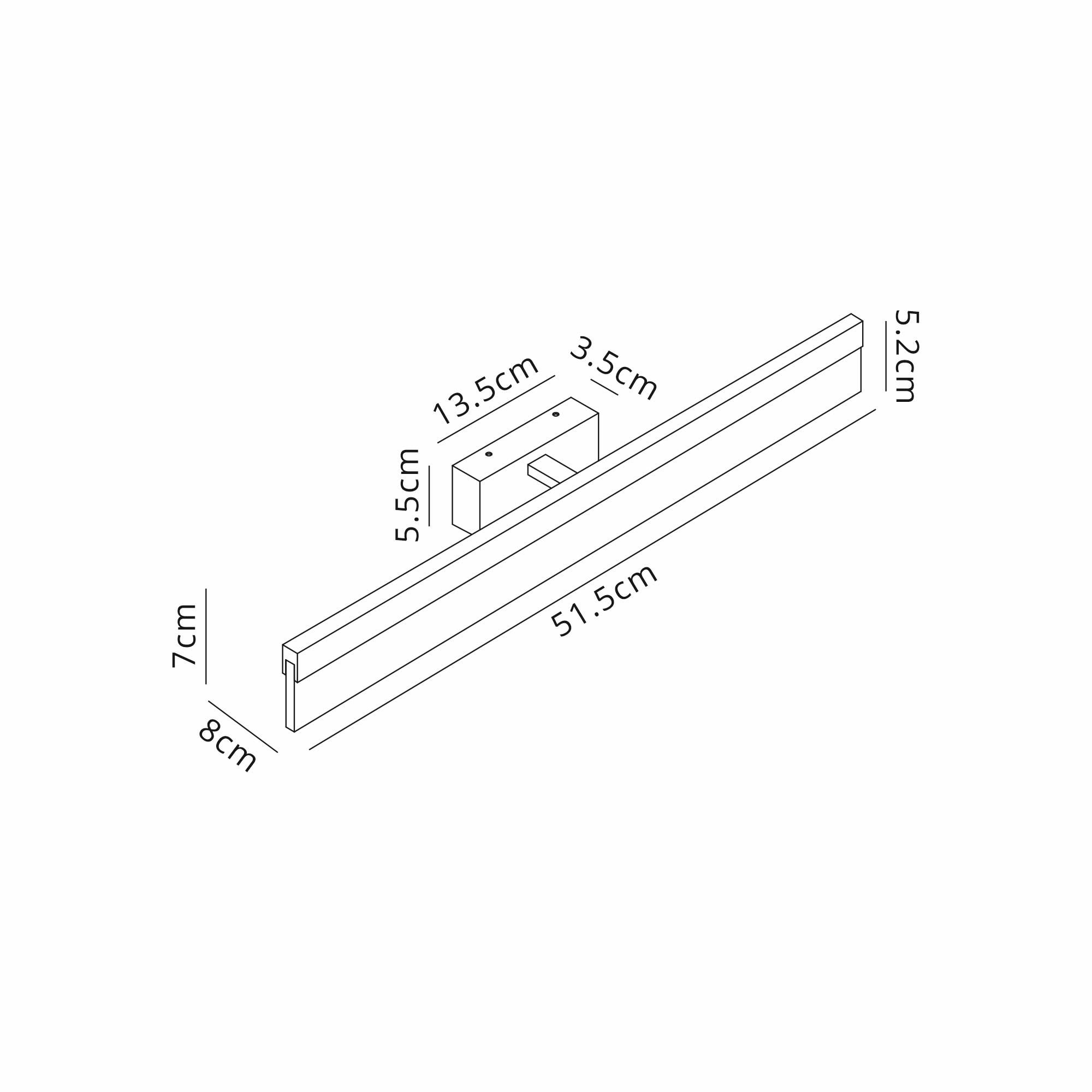 Fabula Garfield 515mm LED Wall Lamp - Sand Black - IP44