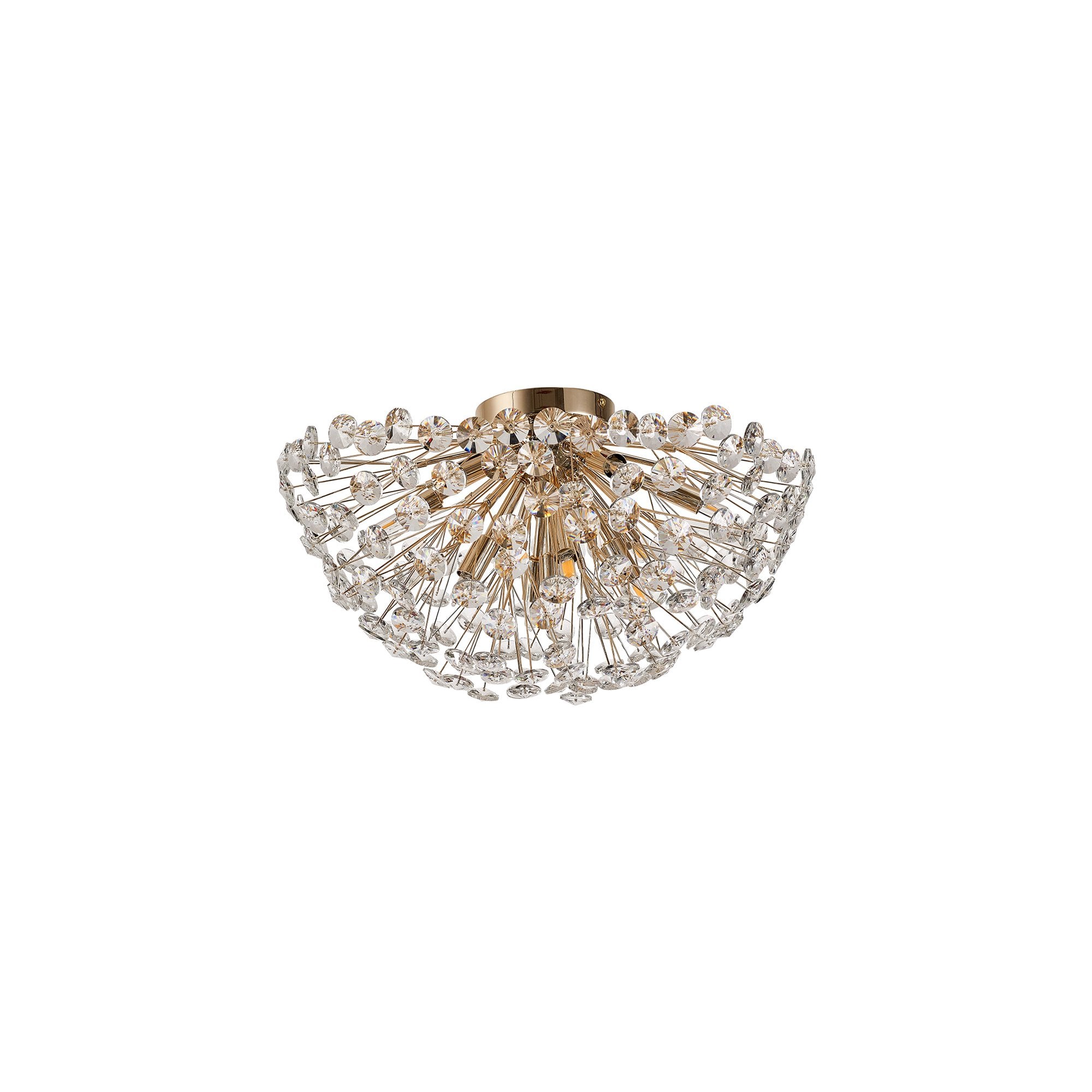 Fabula Grosvenor 11 Light Flush Light - French Gold & Crystal