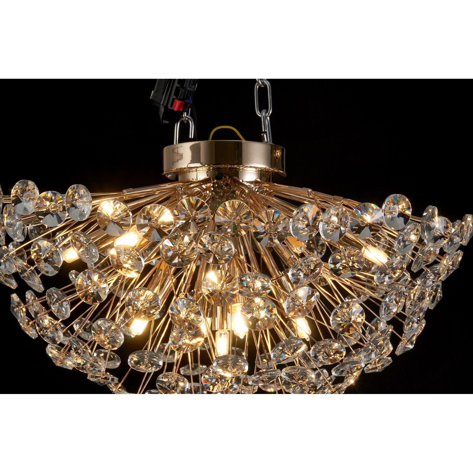 Fabula Grosvenor 11 Light Flush Light - French Gold & Crystal