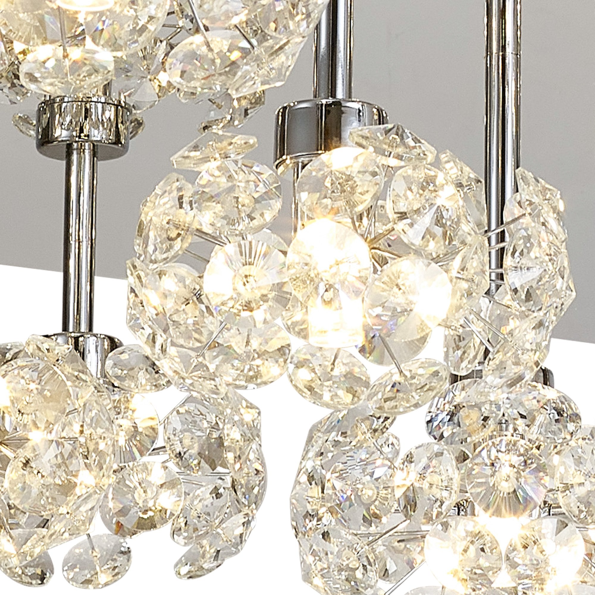 Fabula Grosvenor 13 Light Square Flush Light - Polished Chrome & Crystal Glass