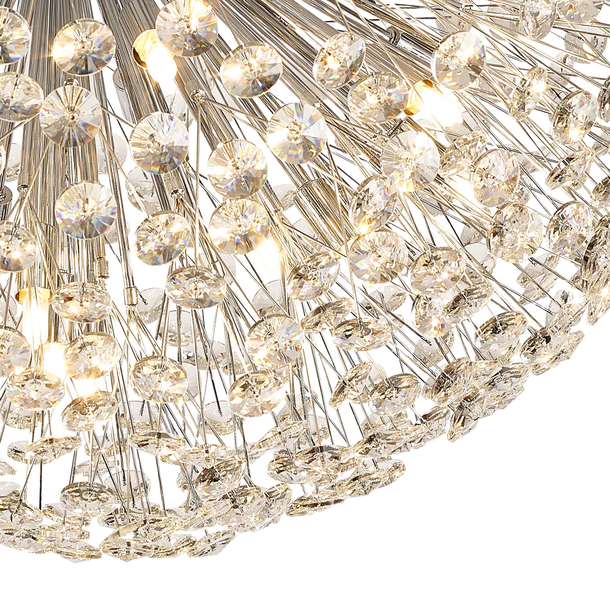 Fabula Grosvenor 21 Light Flush Light - Polished Chrome & Crystal