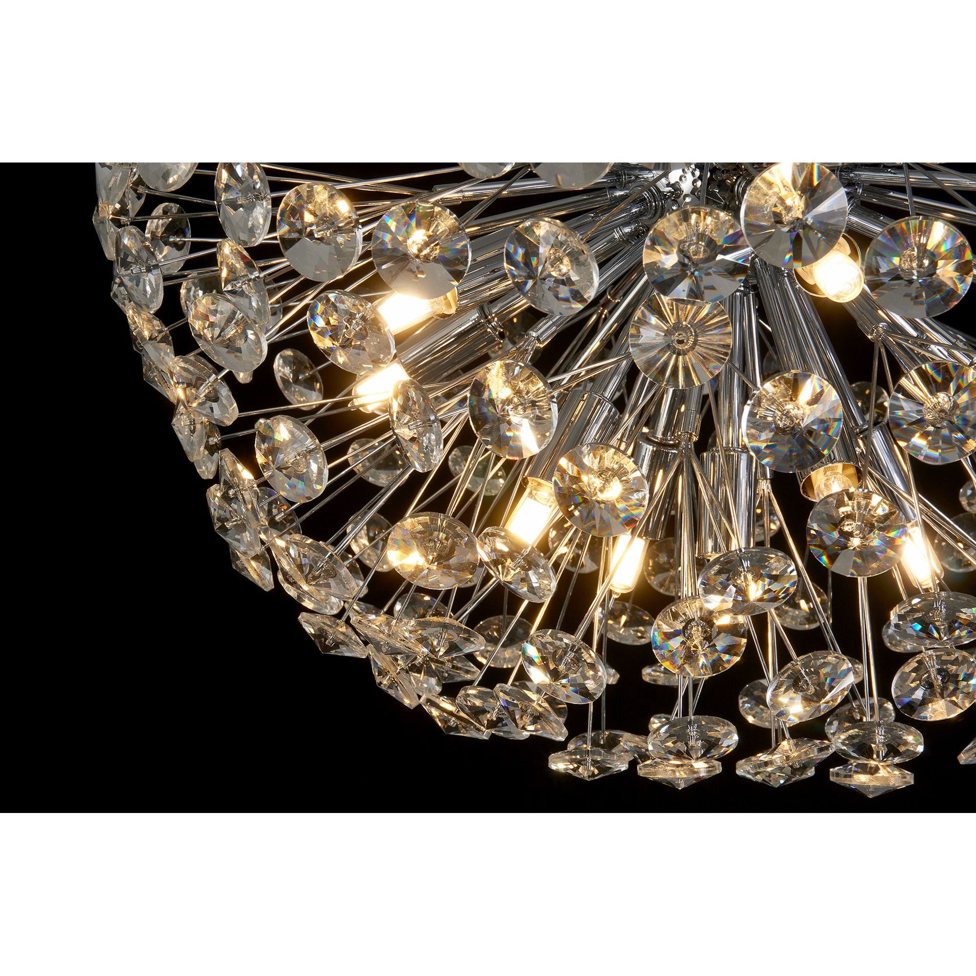 Fabula Grosvenor 21 Light Flush Light - Polished Chrome & Crystal