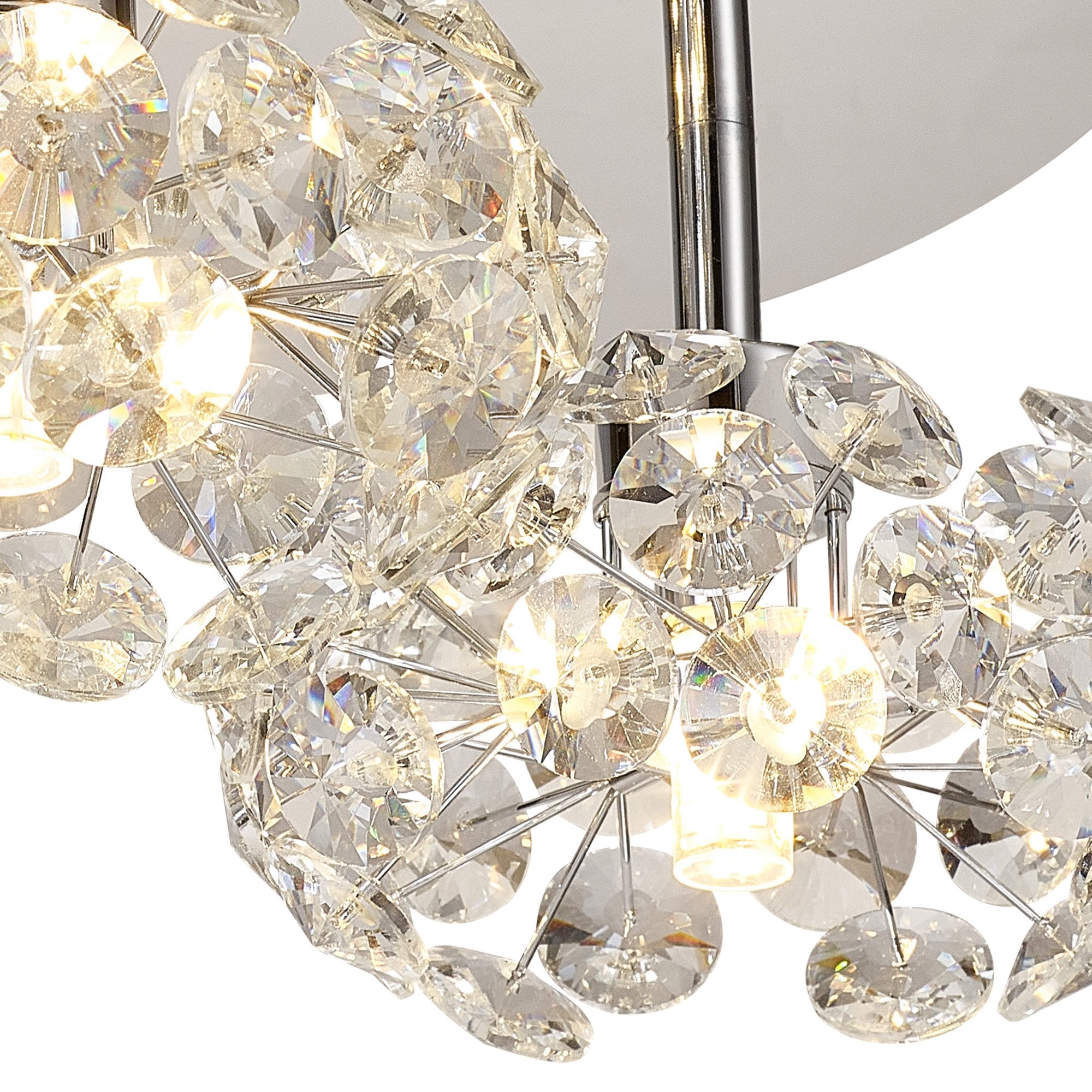 Fabula Grosvenor 3 Light Round Flush Light - Polished Chrome & Crystal Glass