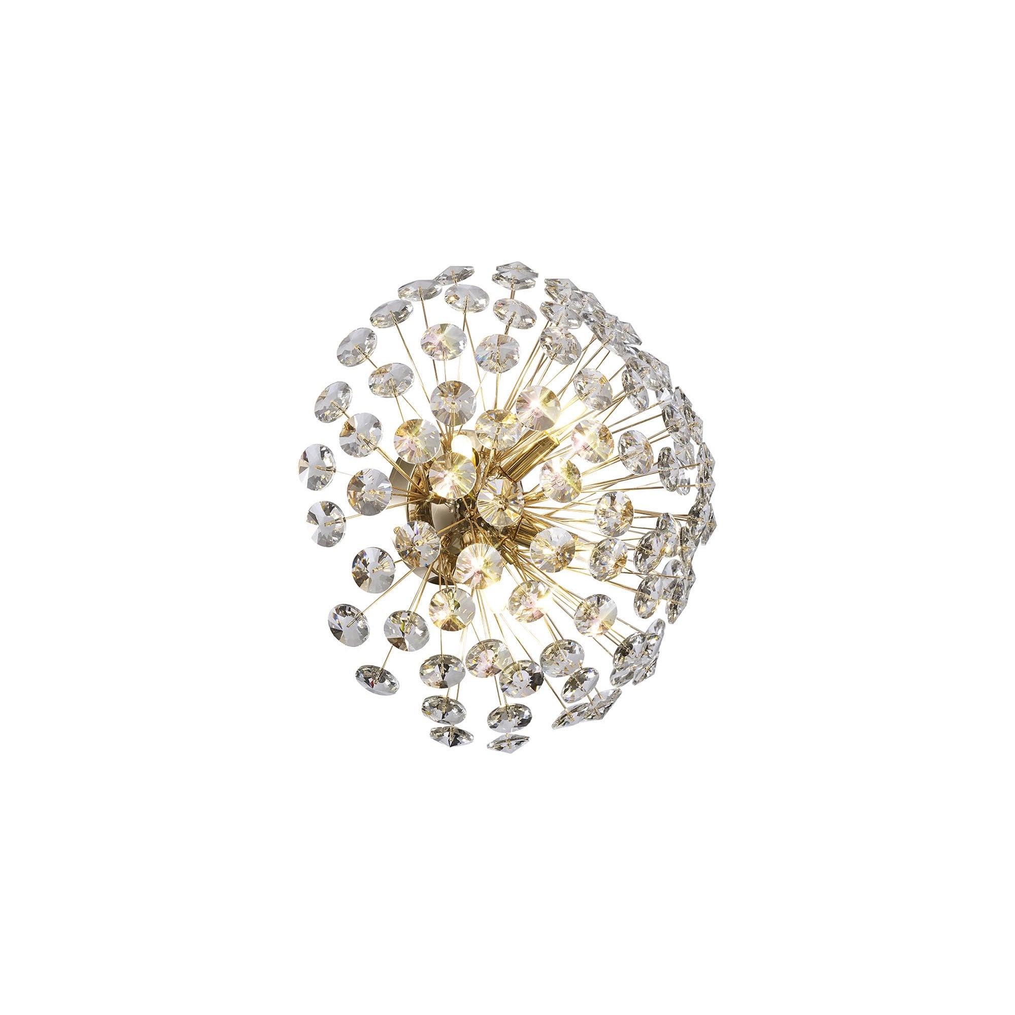 Fabula Grosvenor 4 Light Flush Light - French Gold & Crystal