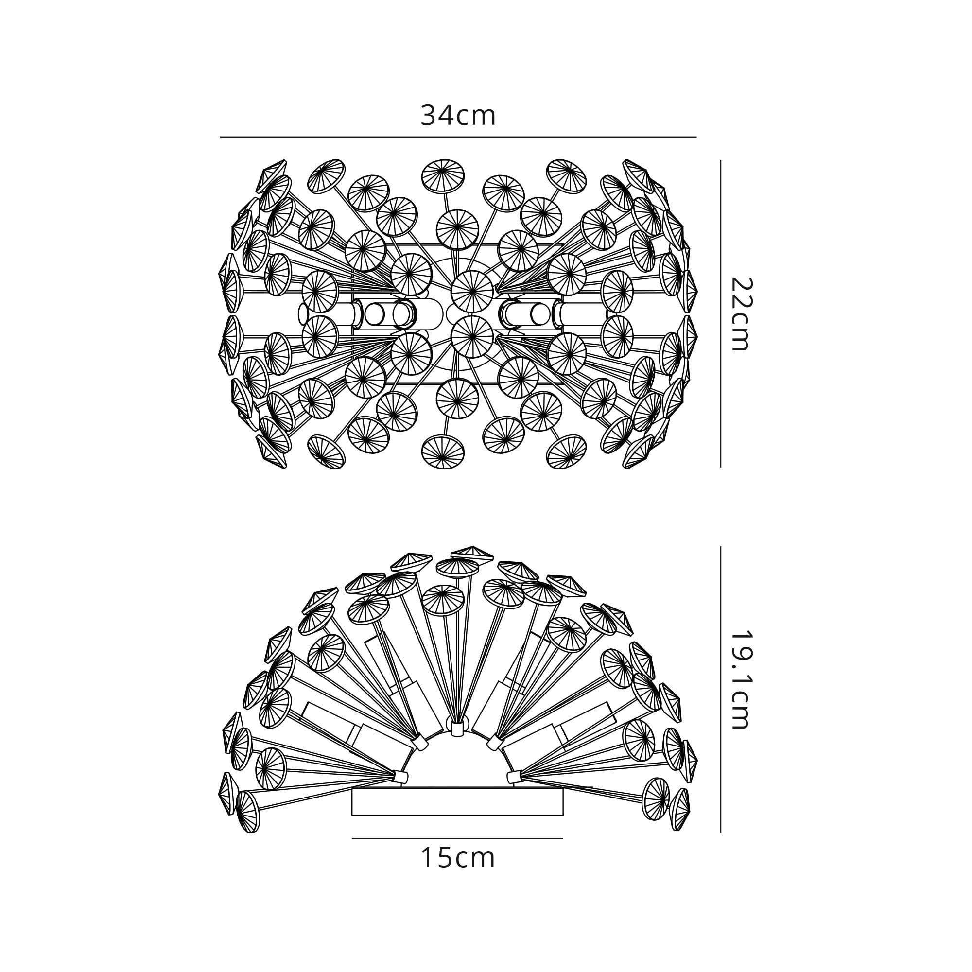 Fabula Grosvenor 4 Light Wall Light - French Gold & Crystal