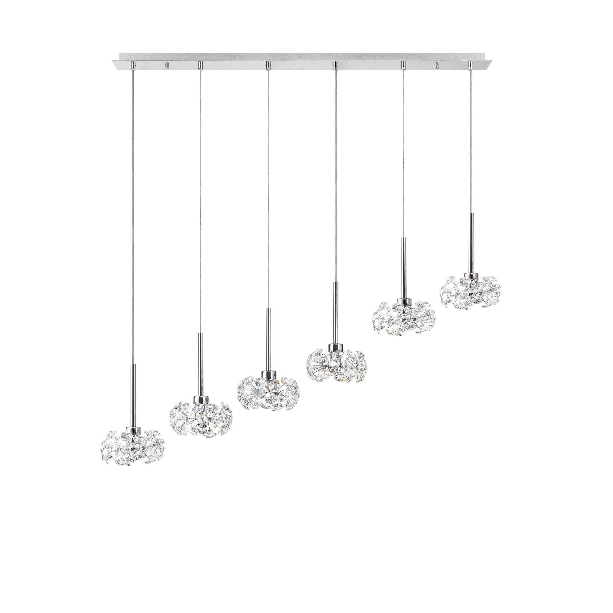 Fabula Grosvenor 6 Light Linear Pendant - Polished Chrome & Crystal Glass