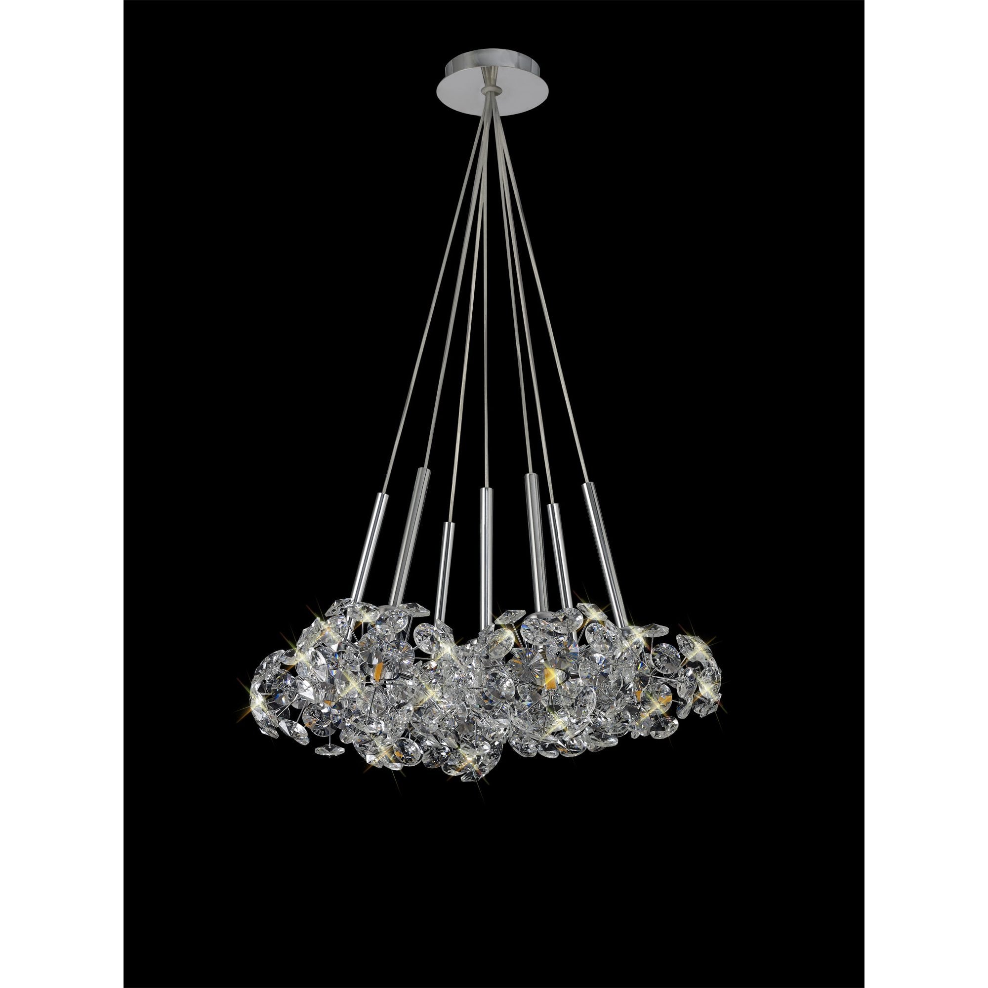 Fabula Grosvenor 7 Light Cluster Pendant - Polished Chrome & Crystal Glass