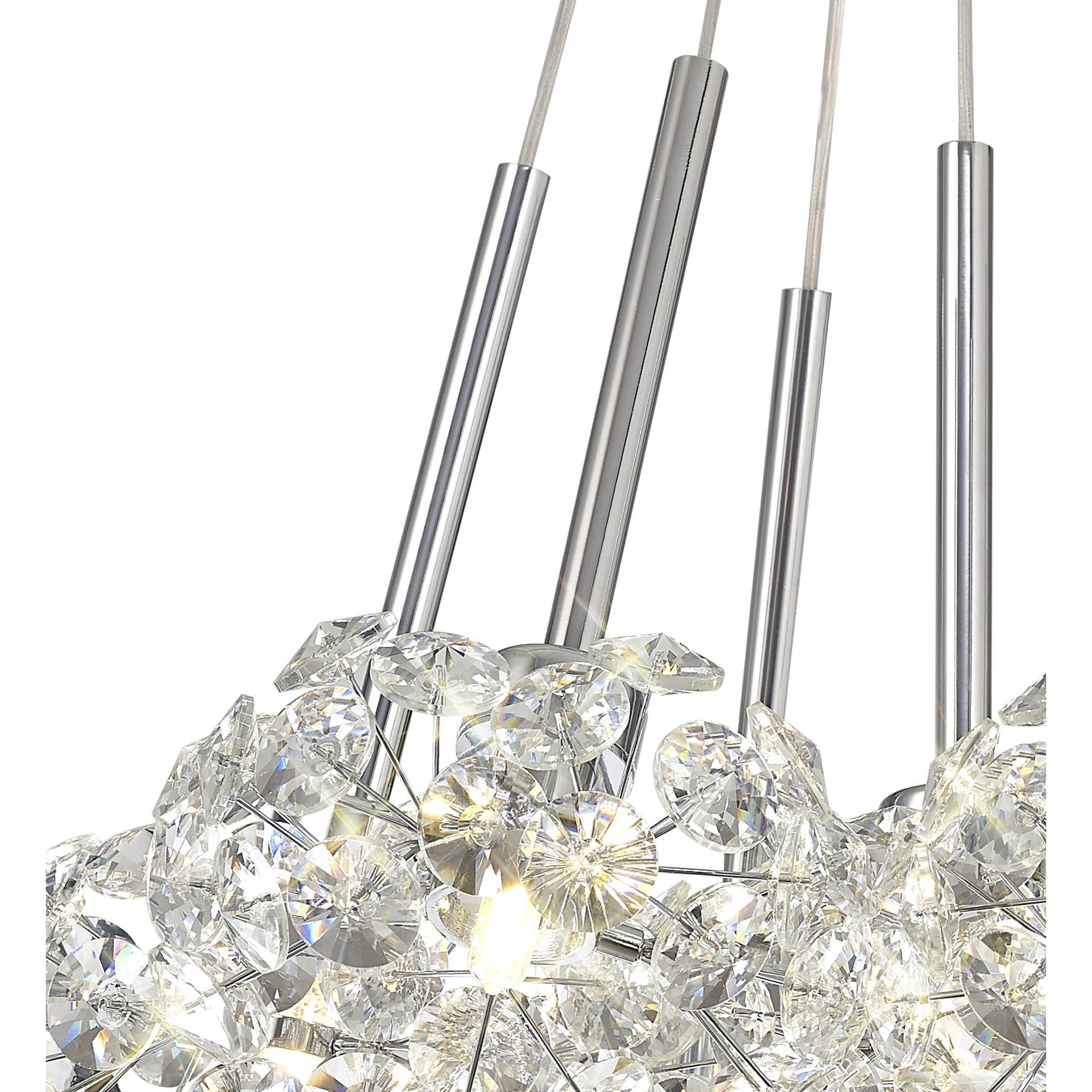 Fabula Grosvenor 7 Light Cluster Pendant - Polished Chrome & Crystal Glass