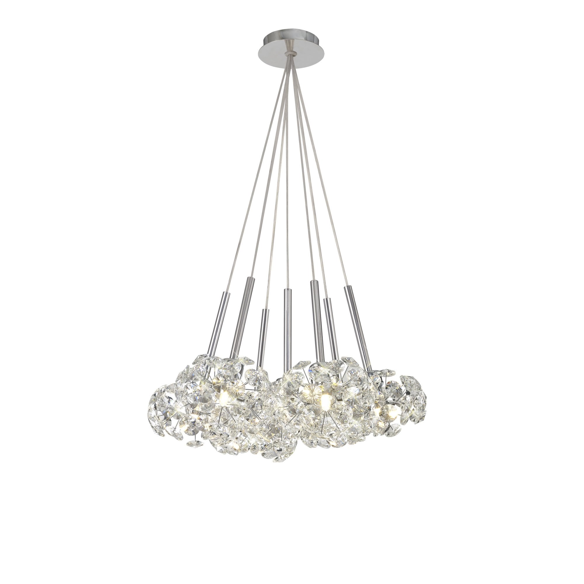 Fabula Grosvenor 7 Light Cluster Pendant - Polished Chrome & Crystal Glass