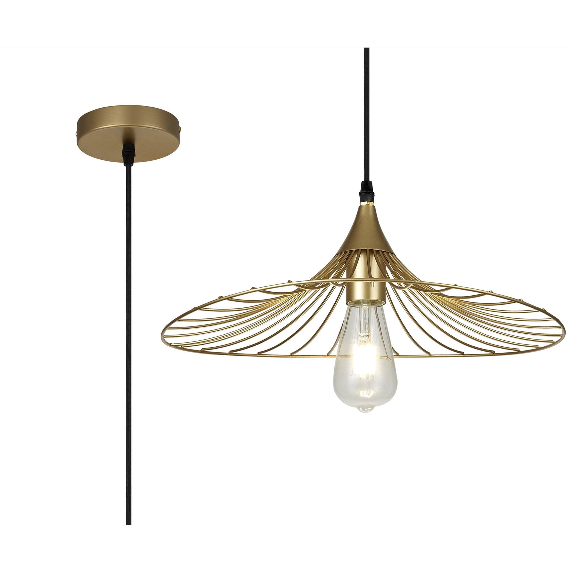 Fabula Halstead Single Shallow Pendant - Painted Gold